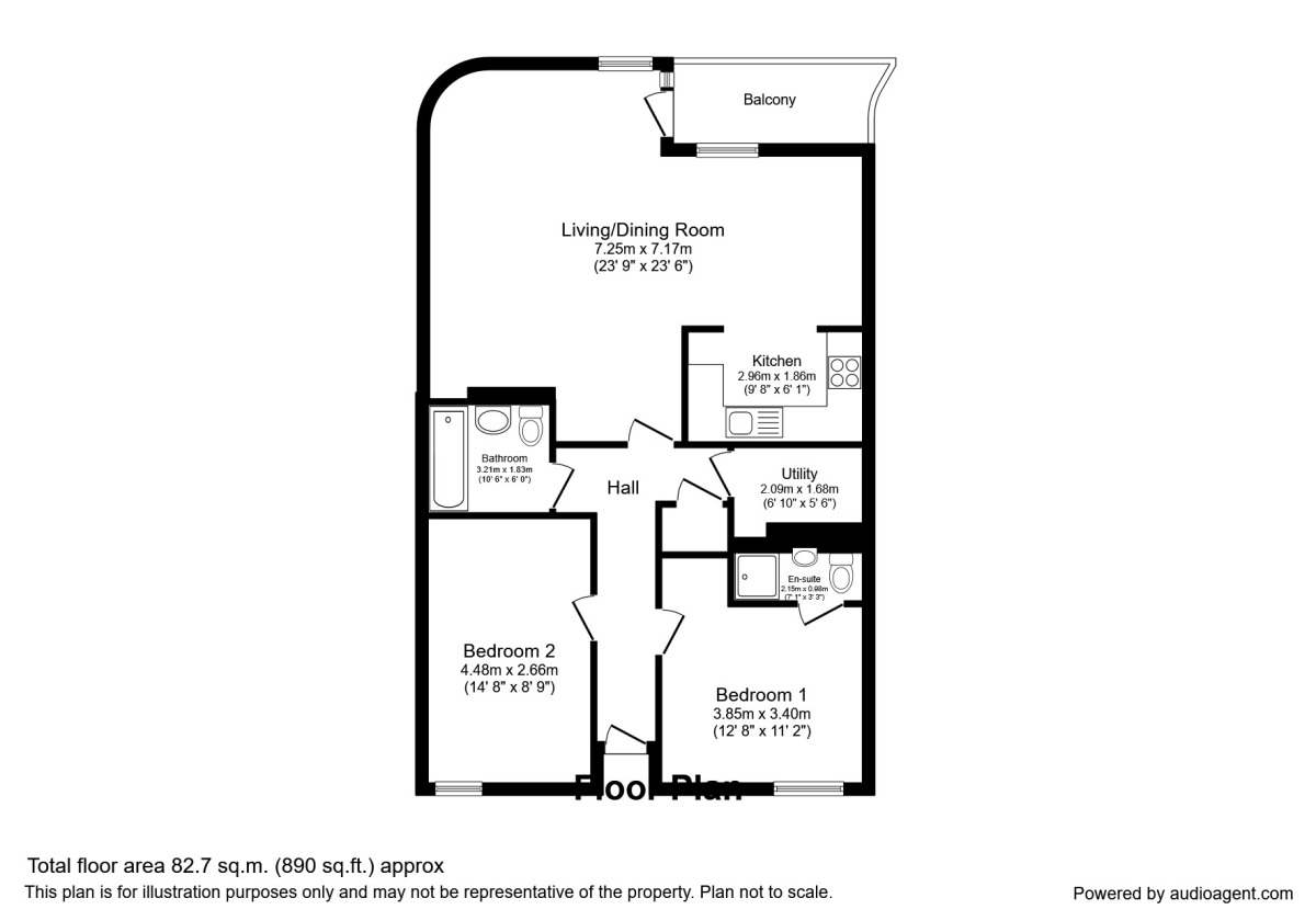 Floorplan of 2 bedroom  Flat to rent, Whitworth Street West, Manchester, Greater Manchester, M1