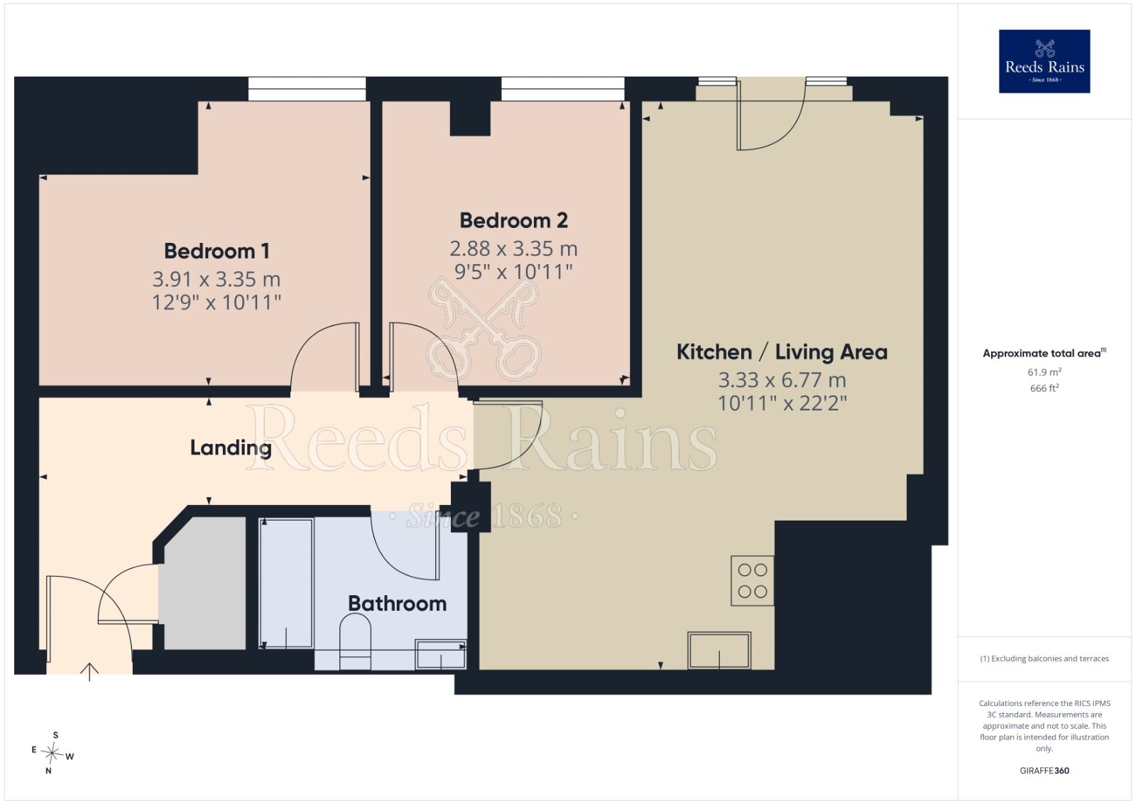 Floorplan of 2 bedroom Flat to rent, Ellesmere Street, Manchester, Greater Manchester, M15
