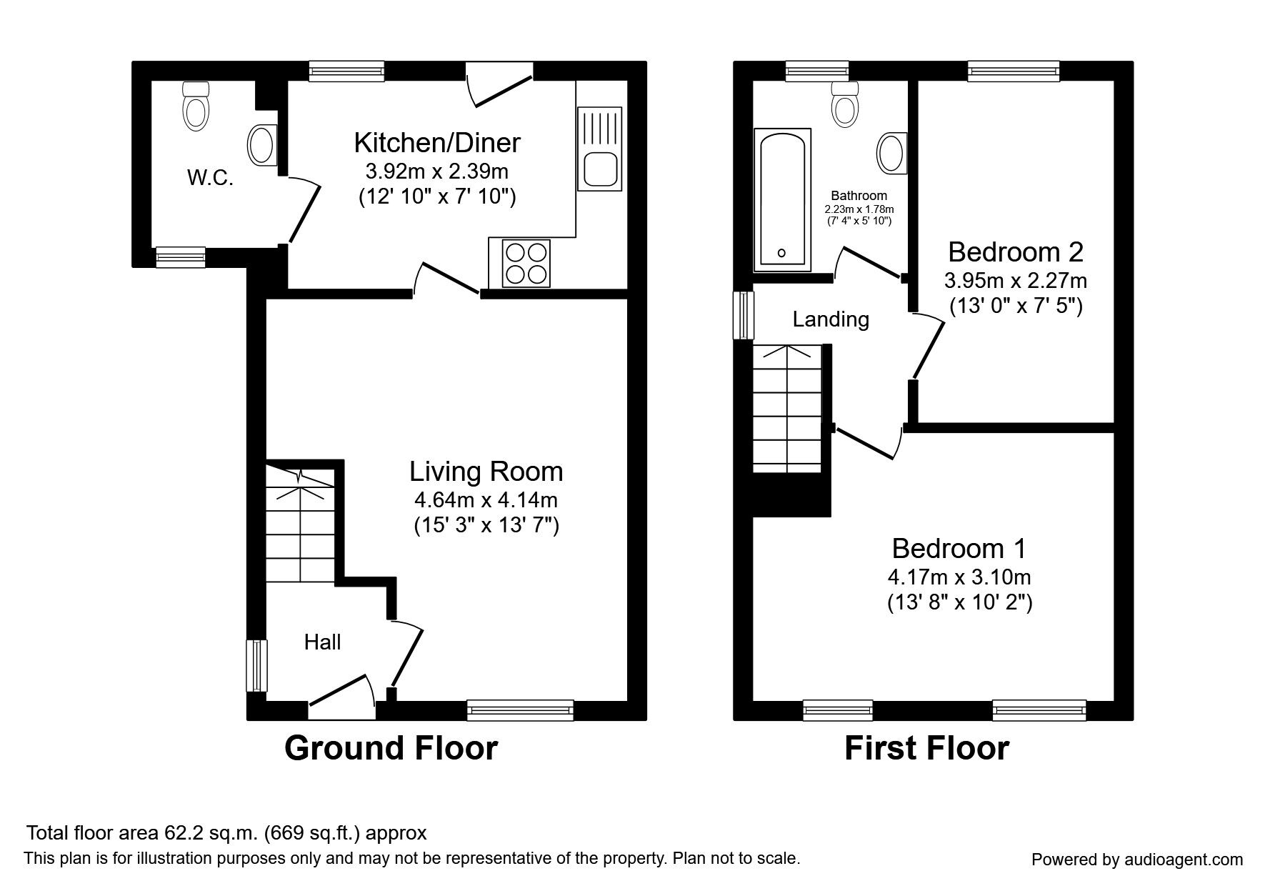Floorplan of 2 bedroom Semi Detached House to rent, Dysart Street, Manchester, Greater Manchester, M11