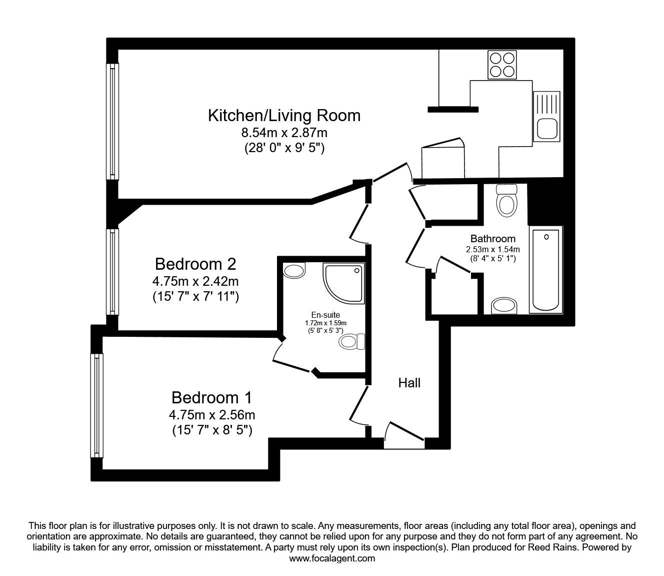 Floorplan of 2 bedroom  Flat to rent, Great Ancoats Street, Manchester, Greater Manchester, M4