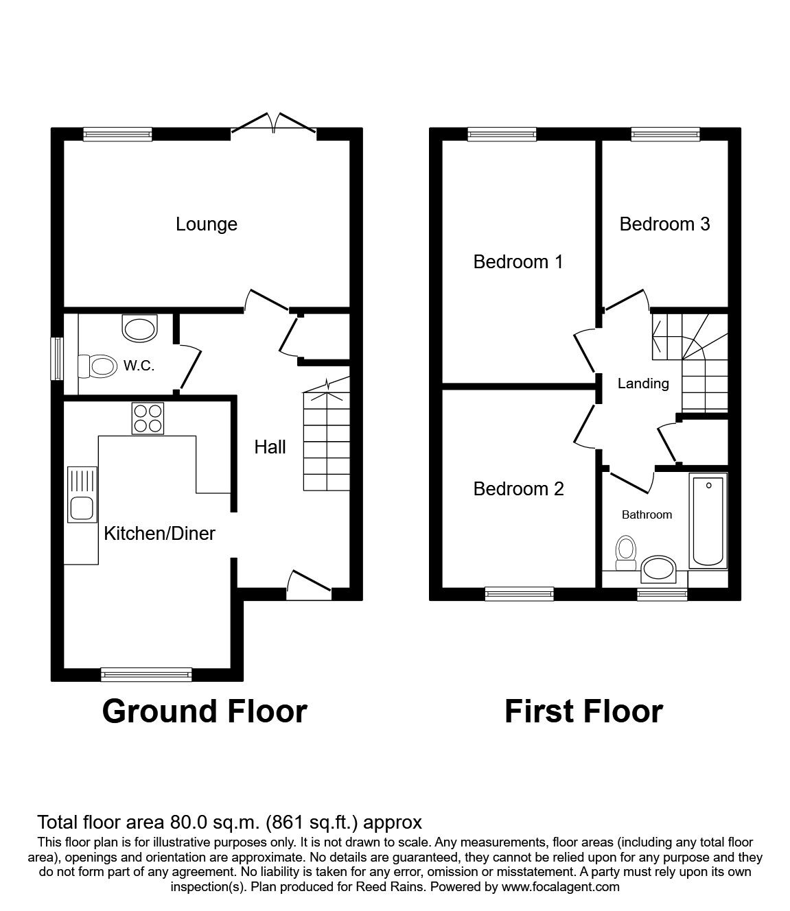 Floorplan of 3 bedroom Semi Detached House to rent, Garforth Avenue, Manchester, Greater Manchester, M4
