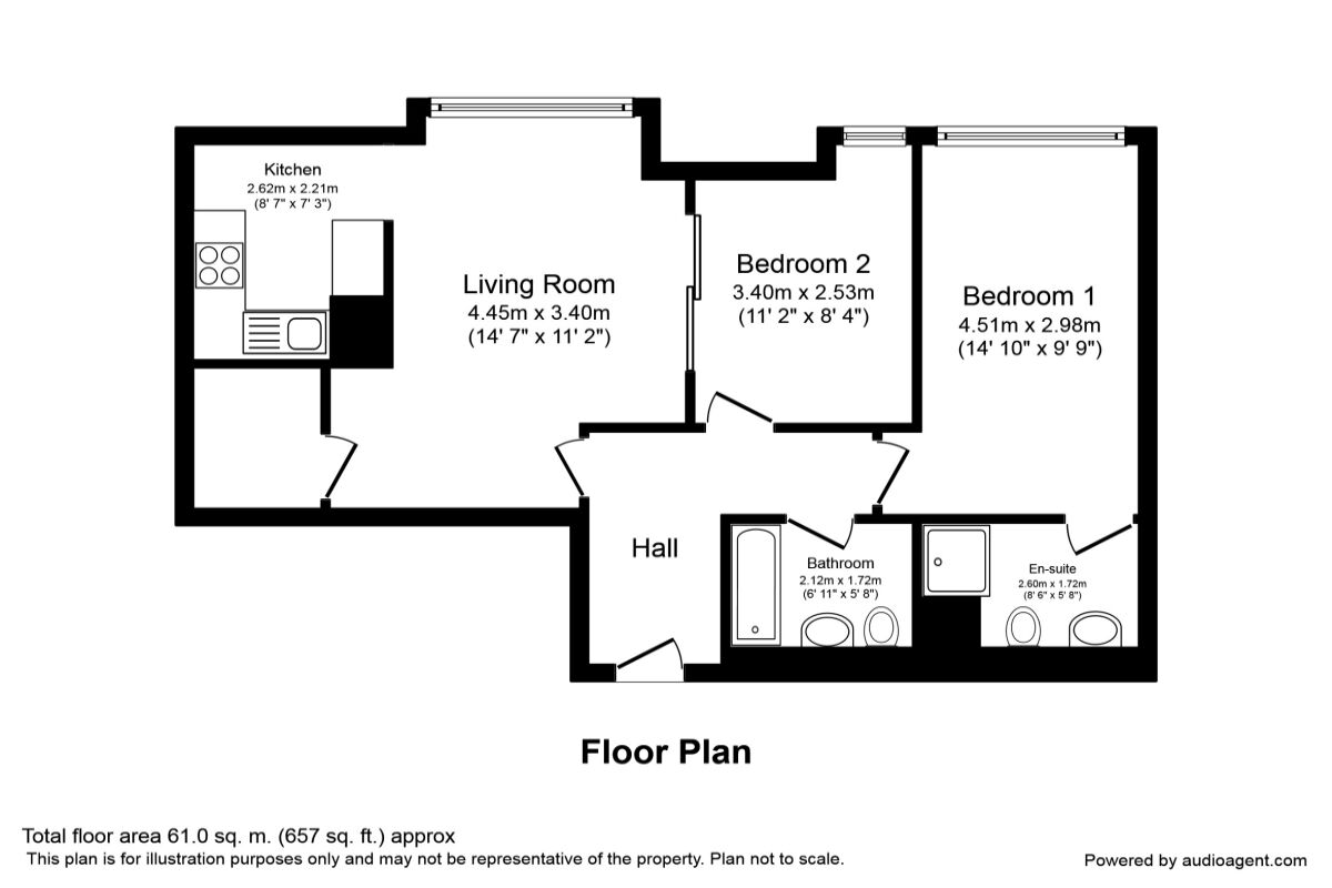 Floorplan of 2 bedroom  Flat to rent, Asia House, 82 Princess Street, Greater Manchester, M1