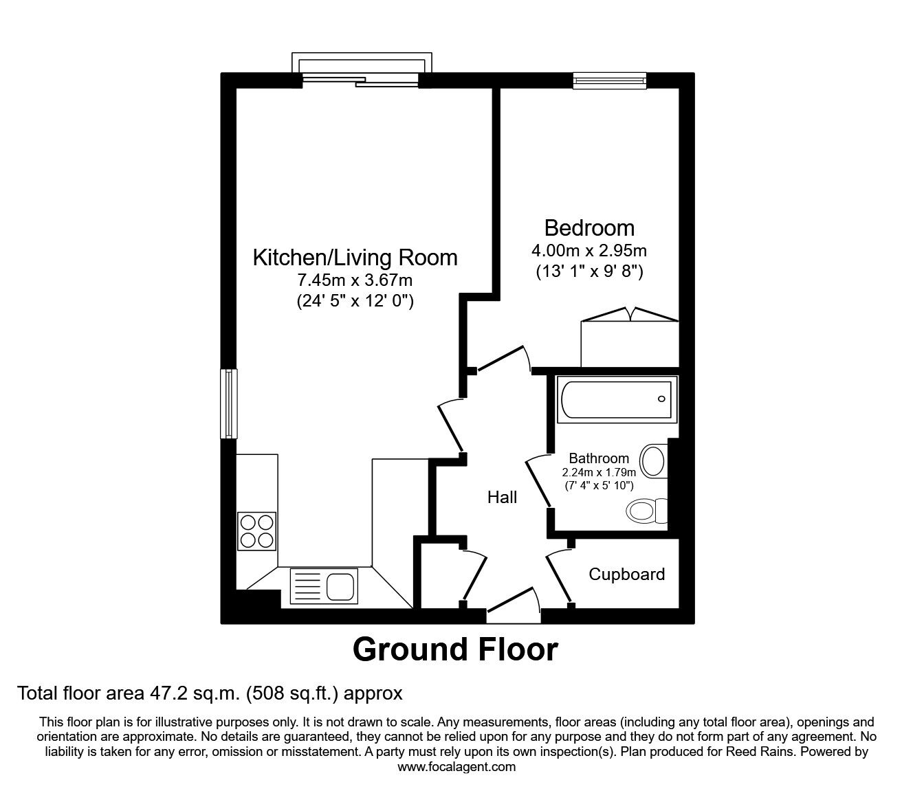 Floorplan of 1 bedroom  Flat to rent, Whitworth Street West, Manchester, Greater Manchester, M1