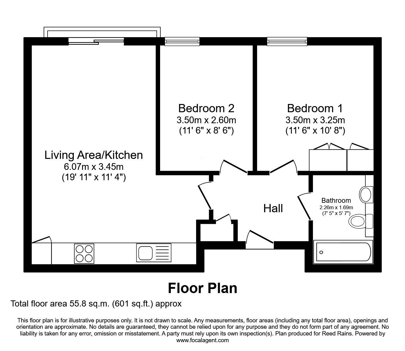 Floorplan of 2 bedroom Flat for sale, Water Street, Manchester, M3