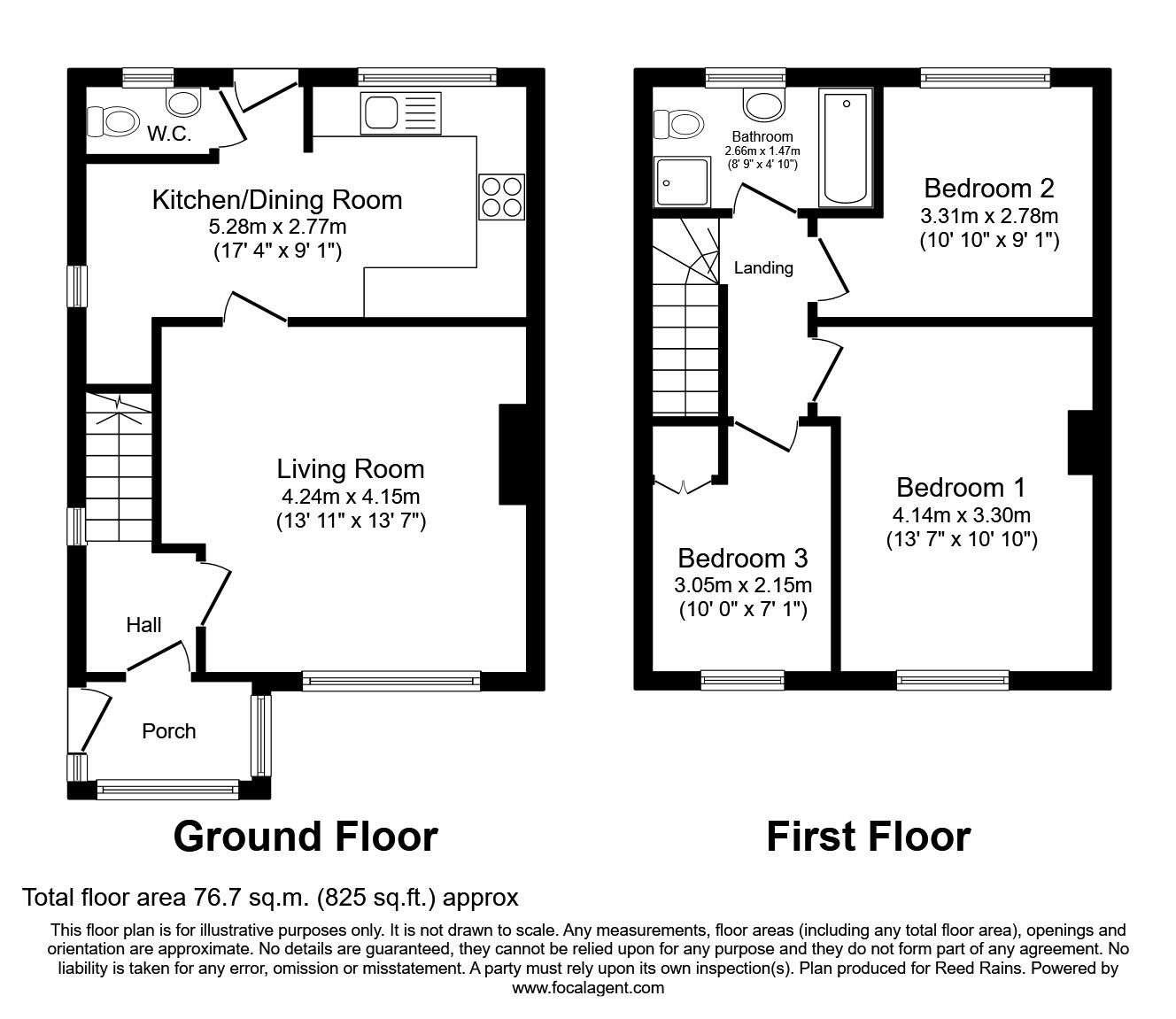 Floorplan of 3 bedroom Semi Detached House to rent, Folkestone Road West, Manchester, Greater Manchester, M11