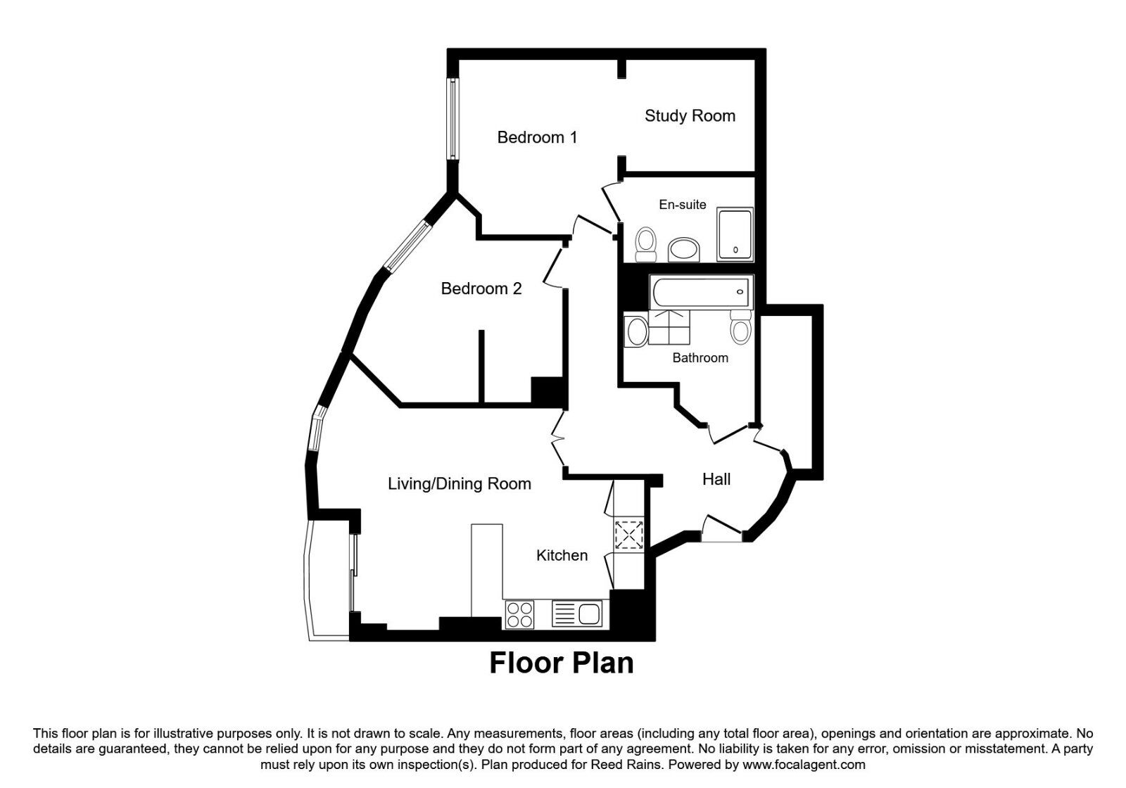 Floorplan of 2 bedroom  Flat to rent, Jefferson Place, 1 Fernie Street, Manchester, M4