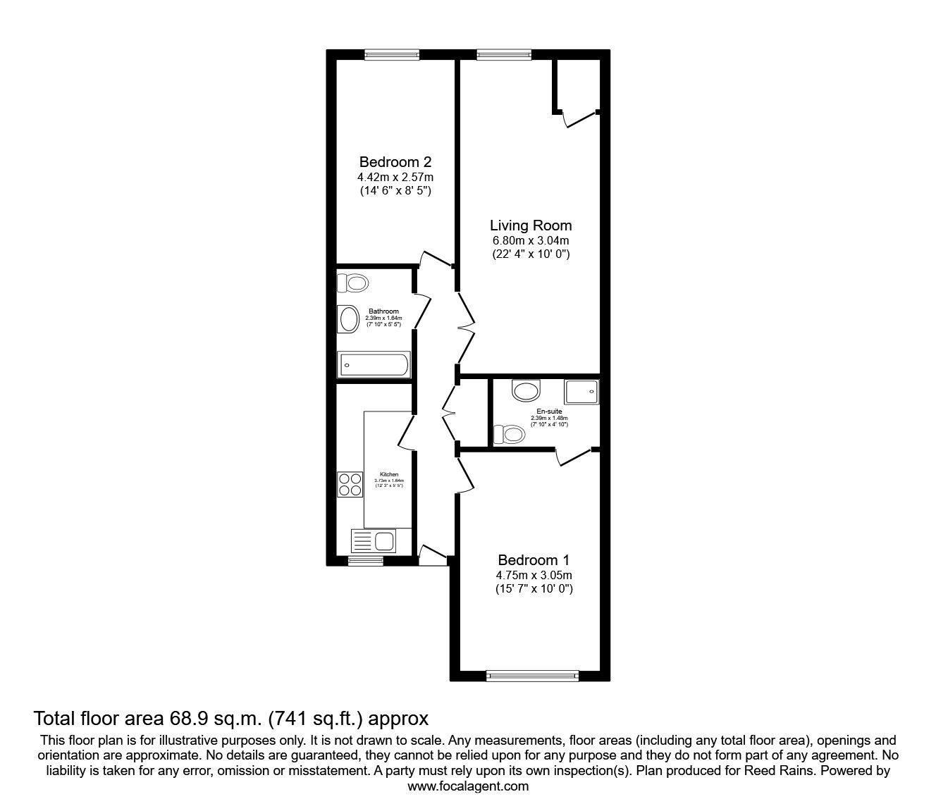 Floorplan of 2 bedroom Flat to rent, Barton Street, Manchester, M3