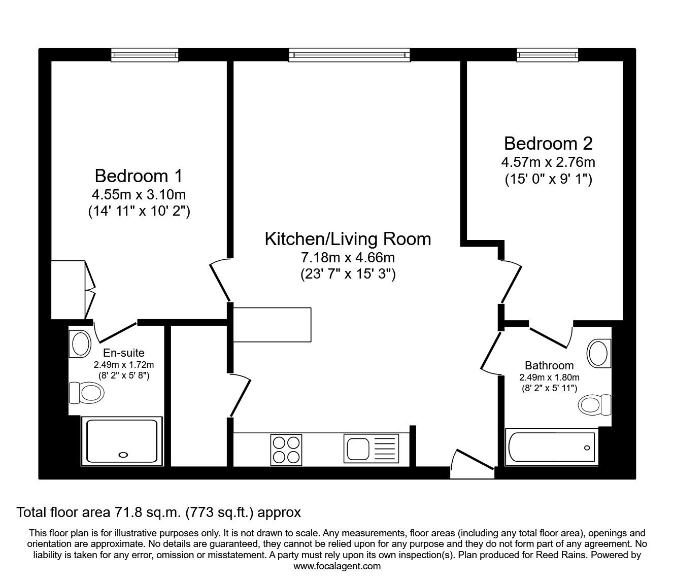 Floorplan of 2 bedroom  Flat to rent, Vesta Street, Manchester, M4