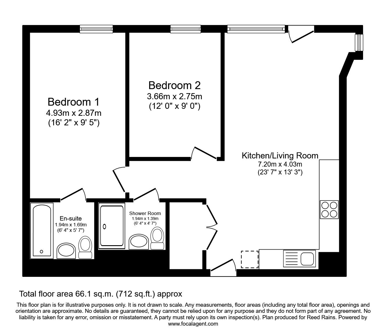 Floorplan of 2 bedroom Flat to rent, Store Street, Manchester, Greater Manchester, M1
