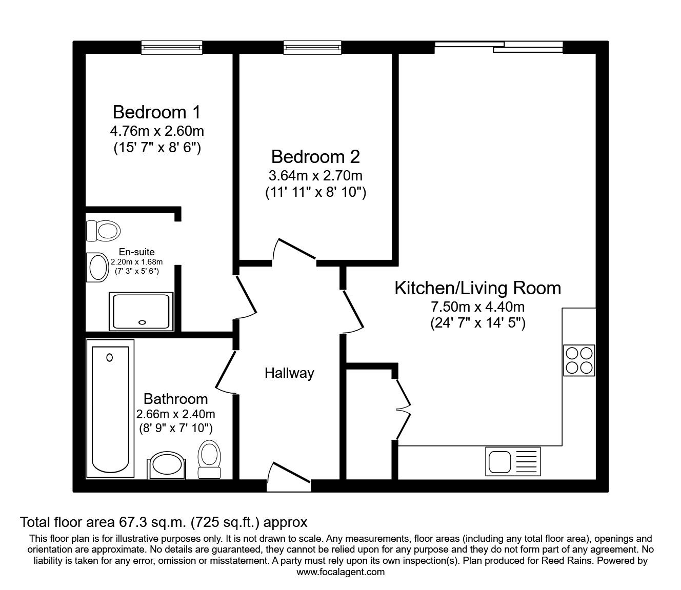 Floorplan of 2 bedroom Flat to rent, Isaac Way, Manchester, M4