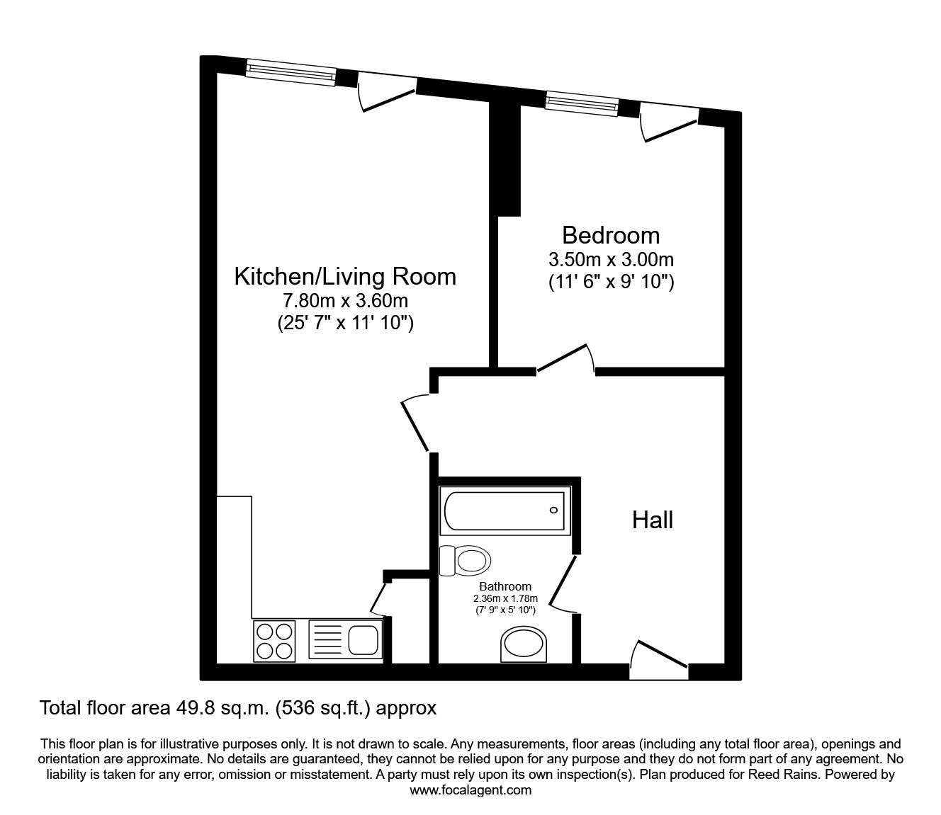 Floorplan of 1 bedroom  Flat to rent, Owen Street, Manchester, Greater Manchester, M15