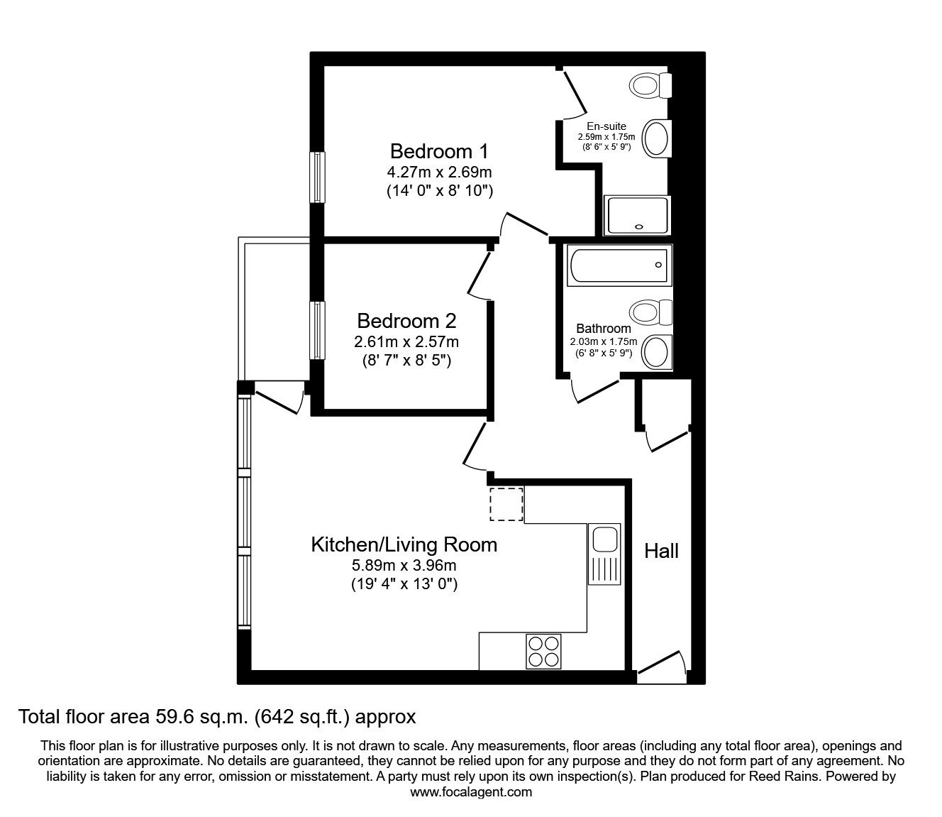 Floorplan of 2 bedroom  Flat to rent, The Nile, 28 City Road East, Greater Manchester, M15