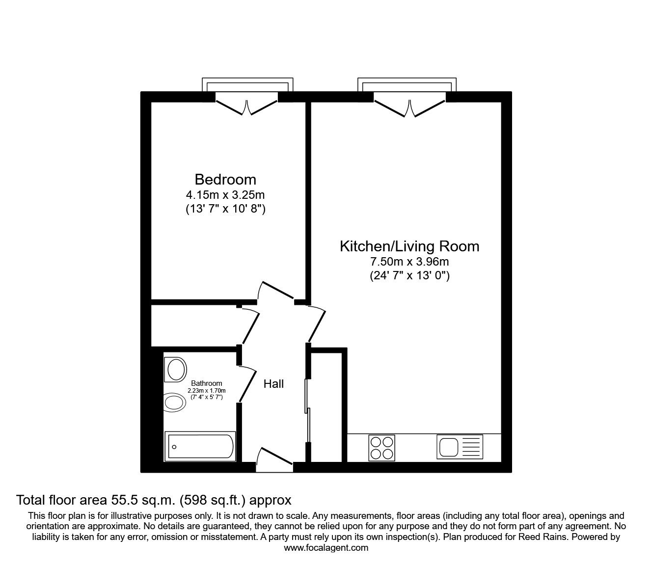 Floorplan of 1 bedroom Flat to rent, Piccadilly Place, Manchester, Greater Manchester, M1