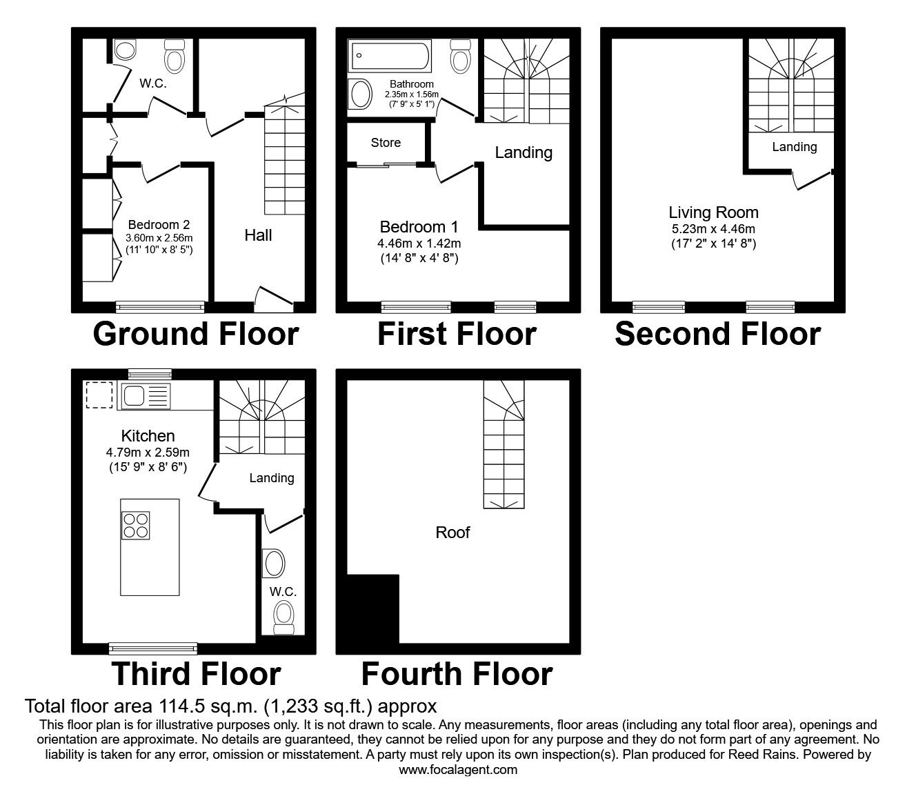 Floorplan of 2 bedroom Mid Terrace House to rent, Ellesmere Street, Manchester, Greater Manchester, M15