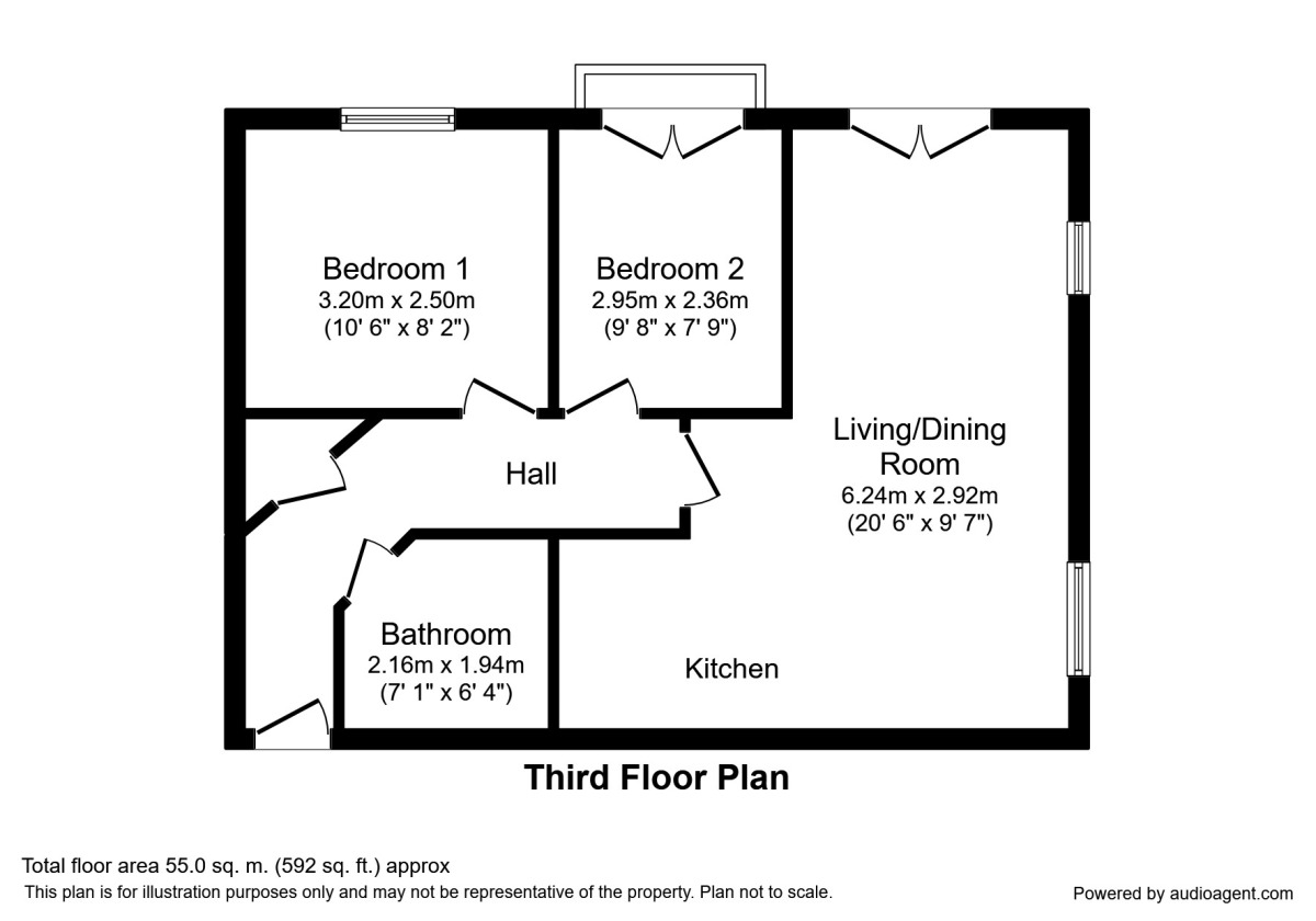 Floorplan of 2 bedroom  Flat for sale, Ivy Graham Close, Manchester, M40