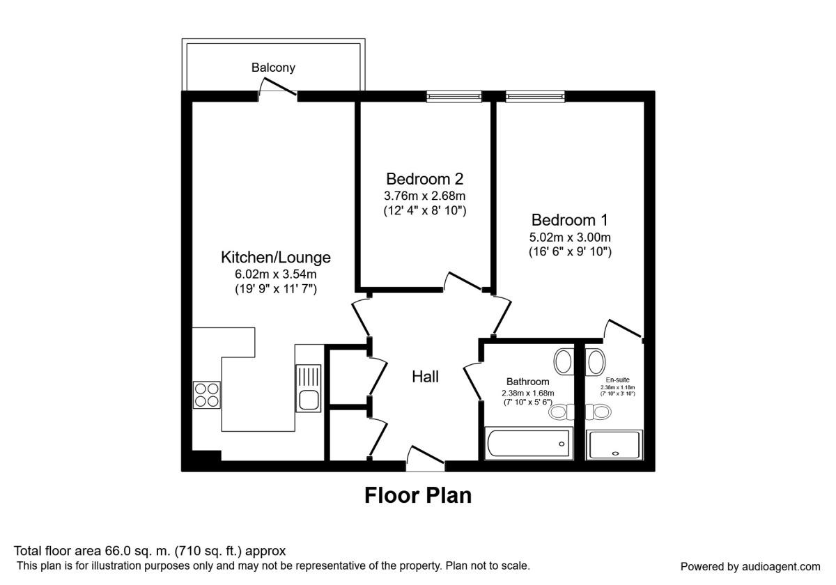 Floorplan of 2 bedroom  Flat to rent, Piccadilly Place, Manchester, Greater Manchester, M1