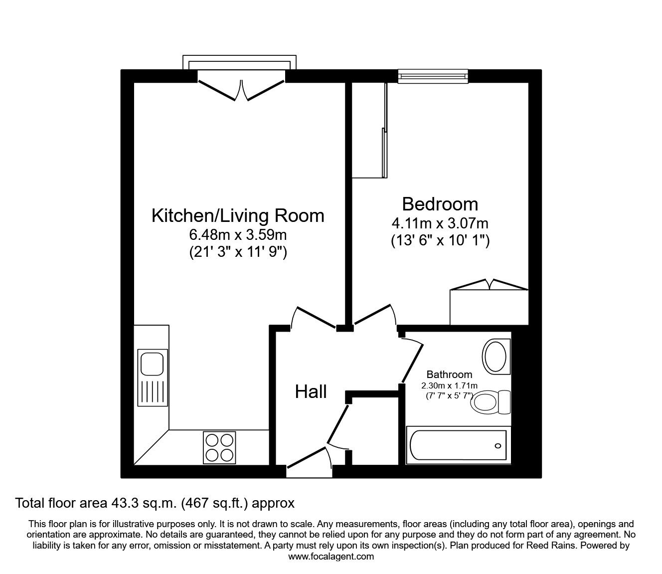 Floorplan of 1 bedroom  Flat to rent, The Foundry, 2A Lower Chatham Street, Greater Manchester, M1