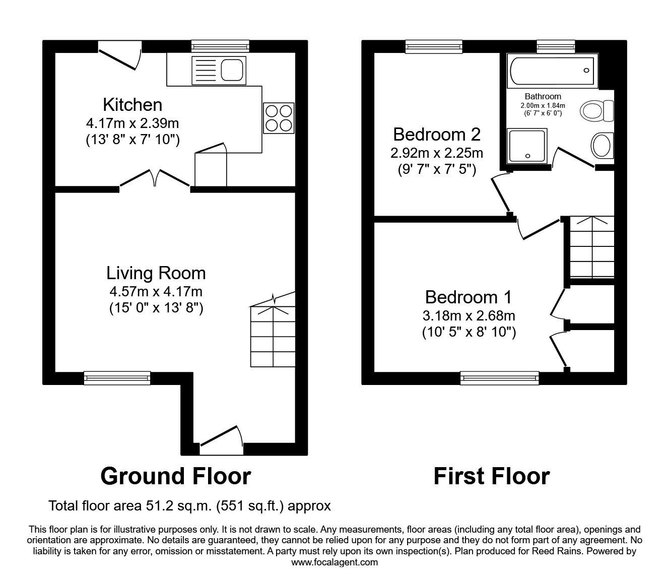 Floorplan of 2 bedroom Mid Terrace House to rent, The Mews, Manchester, Greater Manchester, M40