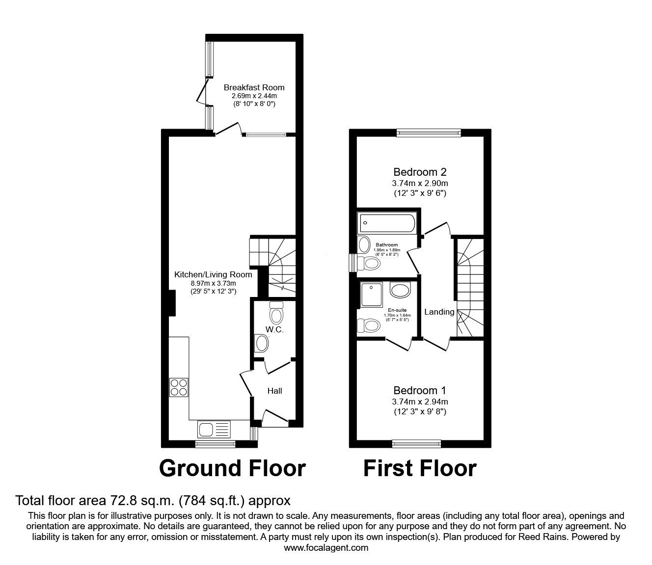 Floorplan of 2 bedroom End Terrace House to rent, Sparrow Street, Manchester, Greater Manchester, M13