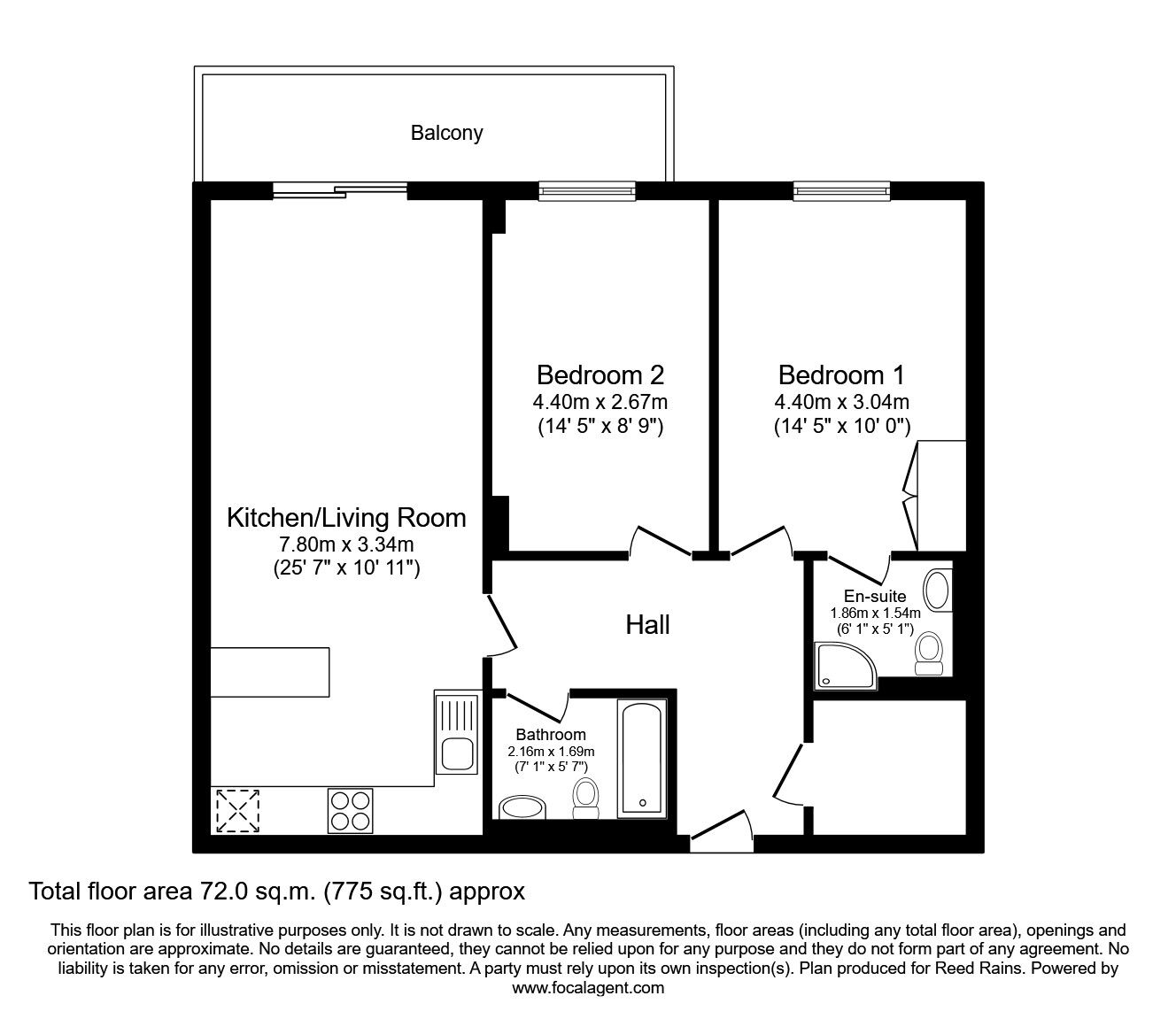 Floorplan of 2 bedroom  Flat to rent, The Bridge, 40 Dearmans Place, Greater Manchester, M3