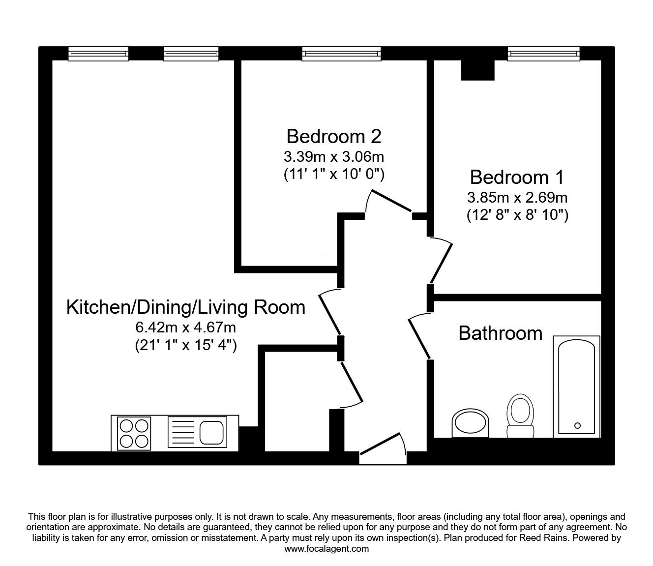 Floorplan of 2 bedroom  Flat to rent, Blantyre Street, Manchester, Greater Manchester, M15