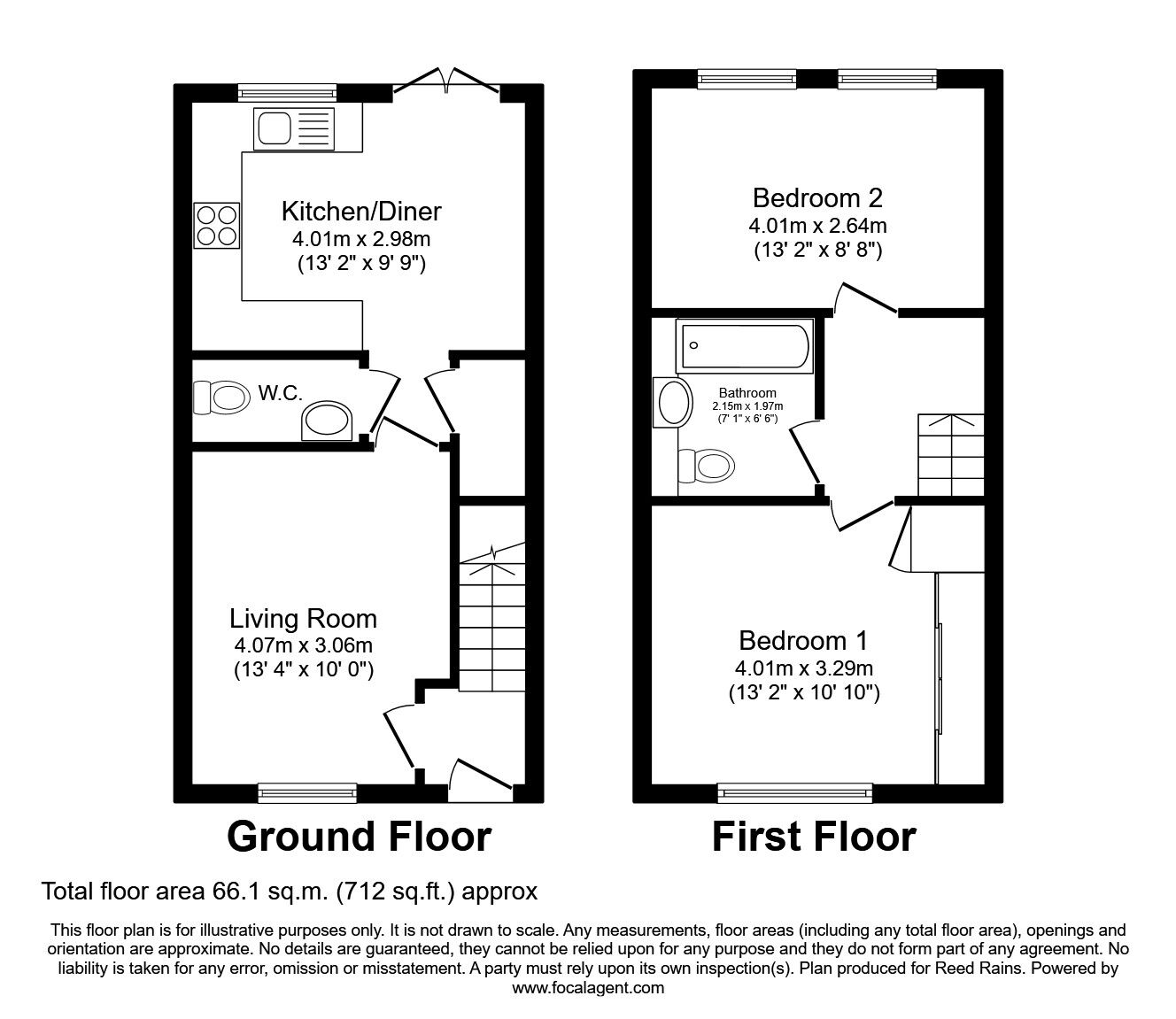 Floorplan of 2 bedroom Mid Terrace House to rent, Beastow Road, Manchester, Greater Manchester, M12