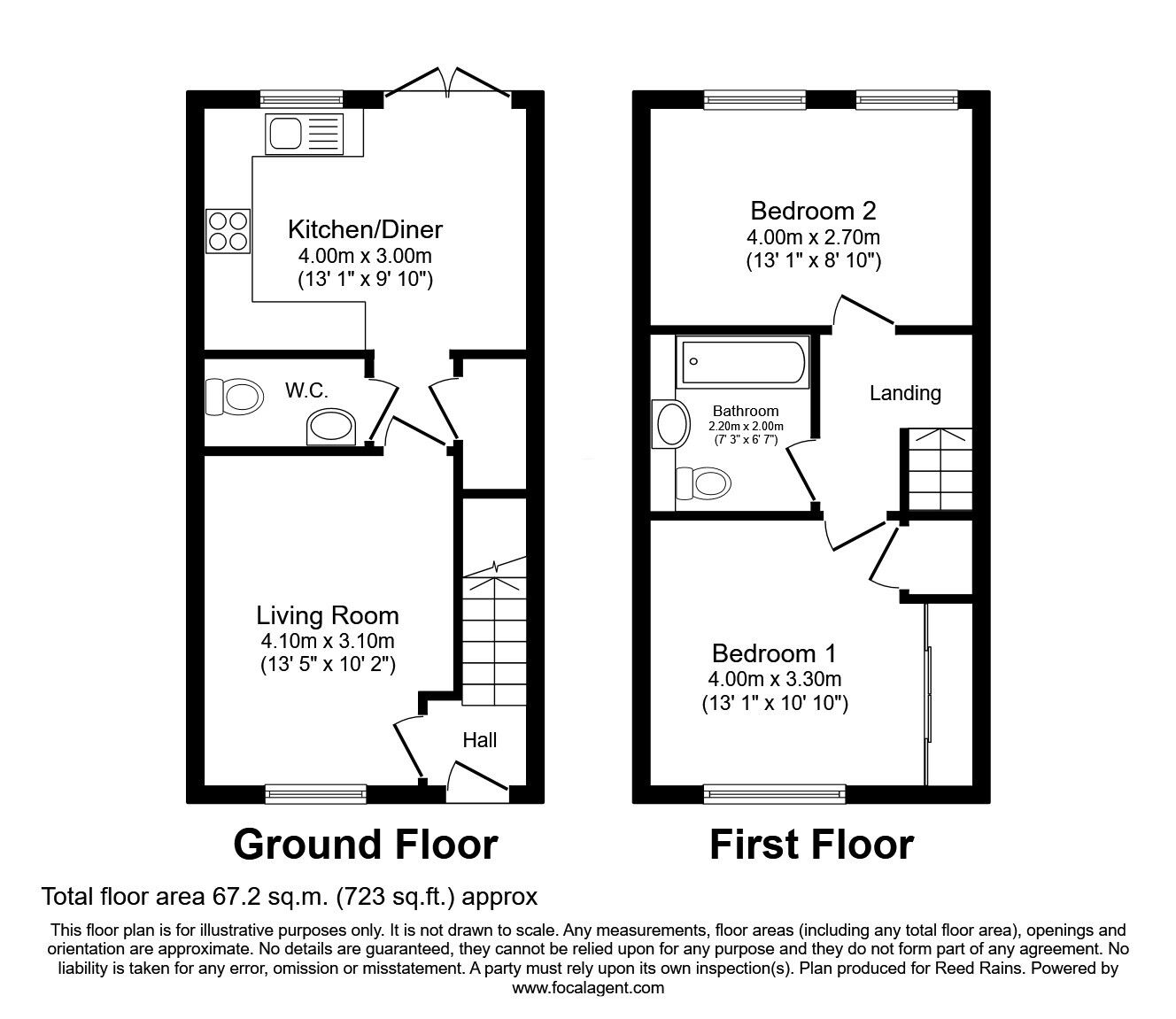 Floorplan of 2 bedroom Mid Terrace House to rent, Beastow Road, Manchester, Greater Manchester, M12