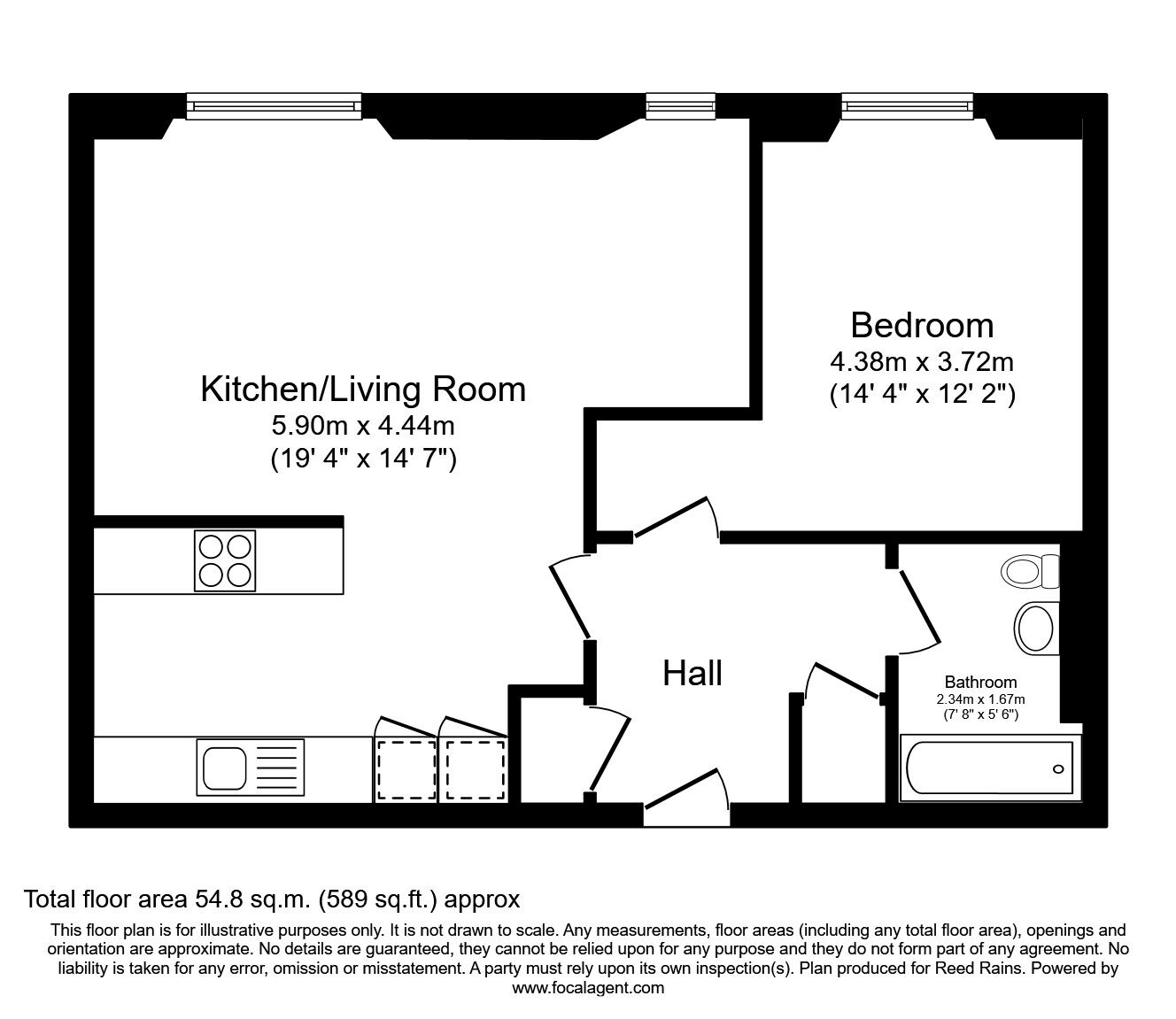 Floorplan of 1 bedroom Flat to rent, Cambridge Street, Manchester, Greater Manchester, M1