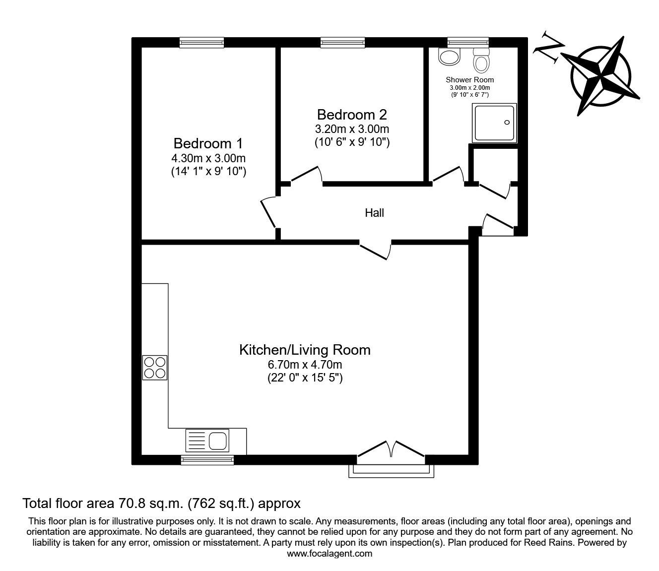 Floorplan of 2 bedroom  Flat for sale, William Fairburn Way, Manchester, M4