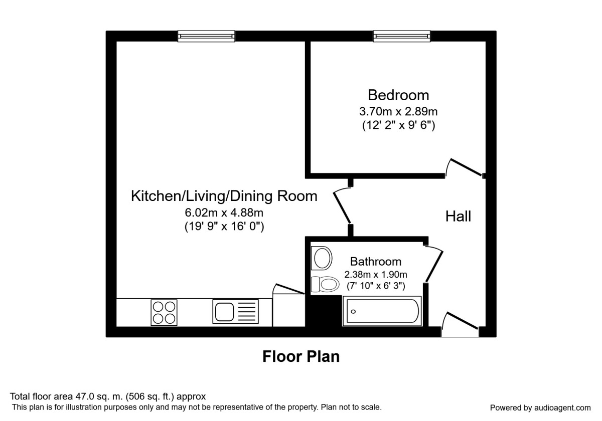 Floorplan of 1 bedroom Flat for sale, Ordsall Lane, Salford, M5