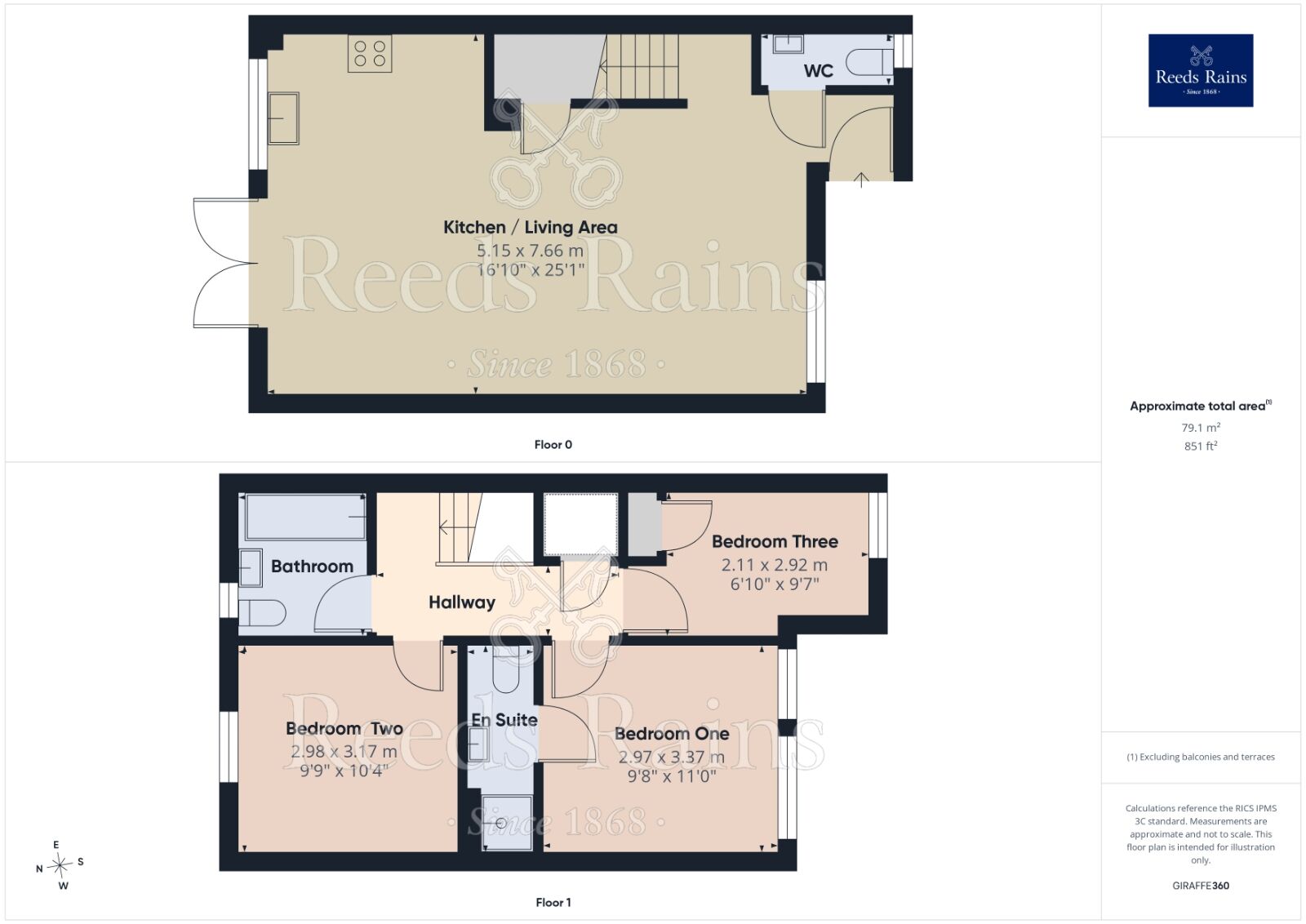 Floorplan of 3 bedroom Mid Terrace House to rent, Commonwealth Avenue, Manchester, Greater Manchester, M11