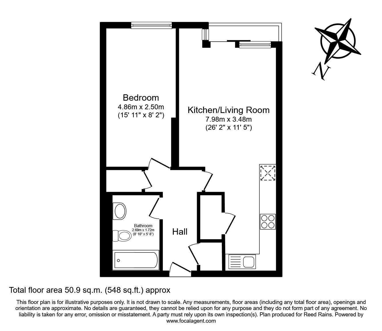 Floorplan of 1 bedroom Flat to rent, Whitworth Street West, Manchester, Greater Manchester, M1