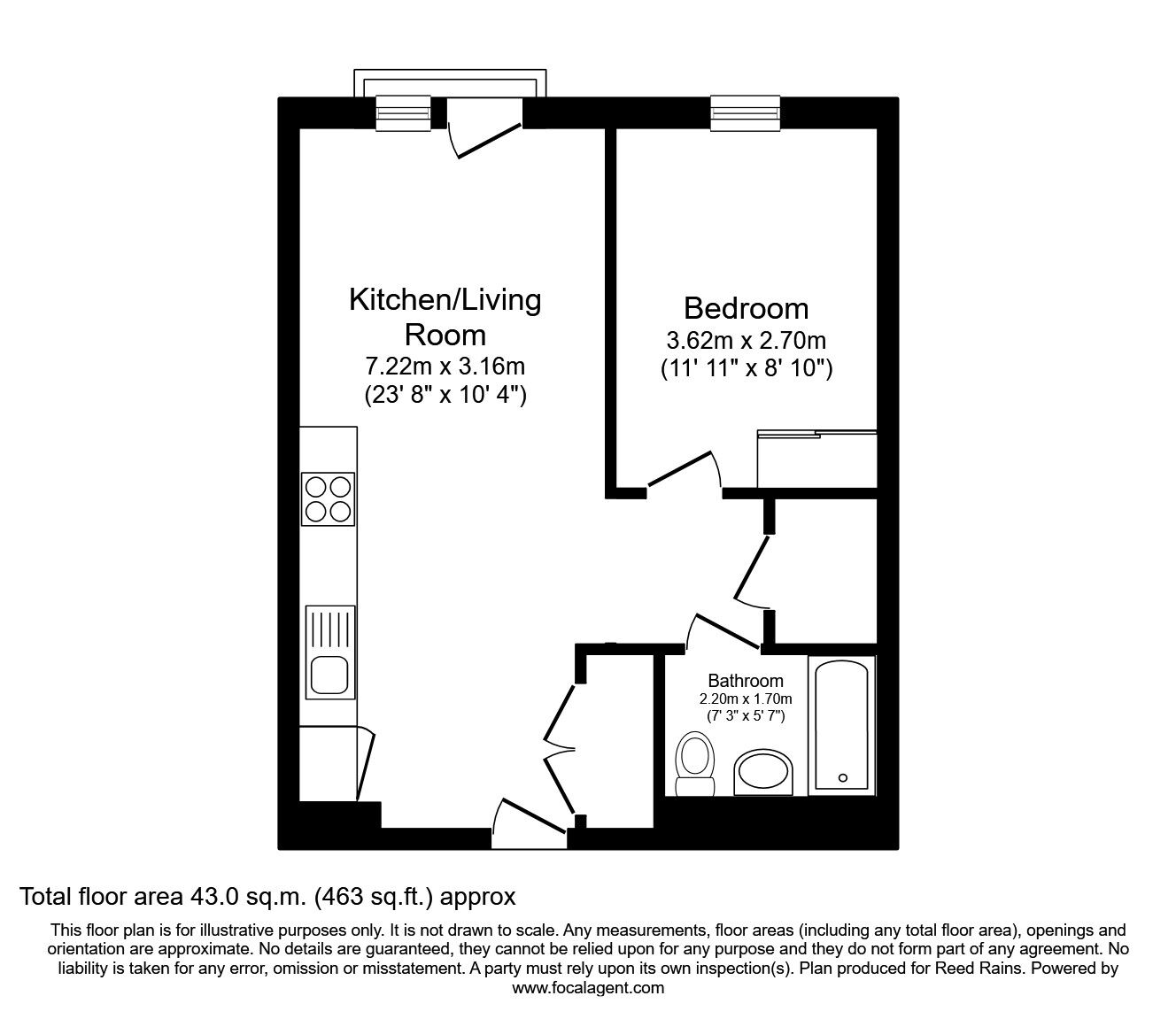 Floorplan of 1 bedroom  Flat to rent, Stanley Street, Salford, M3