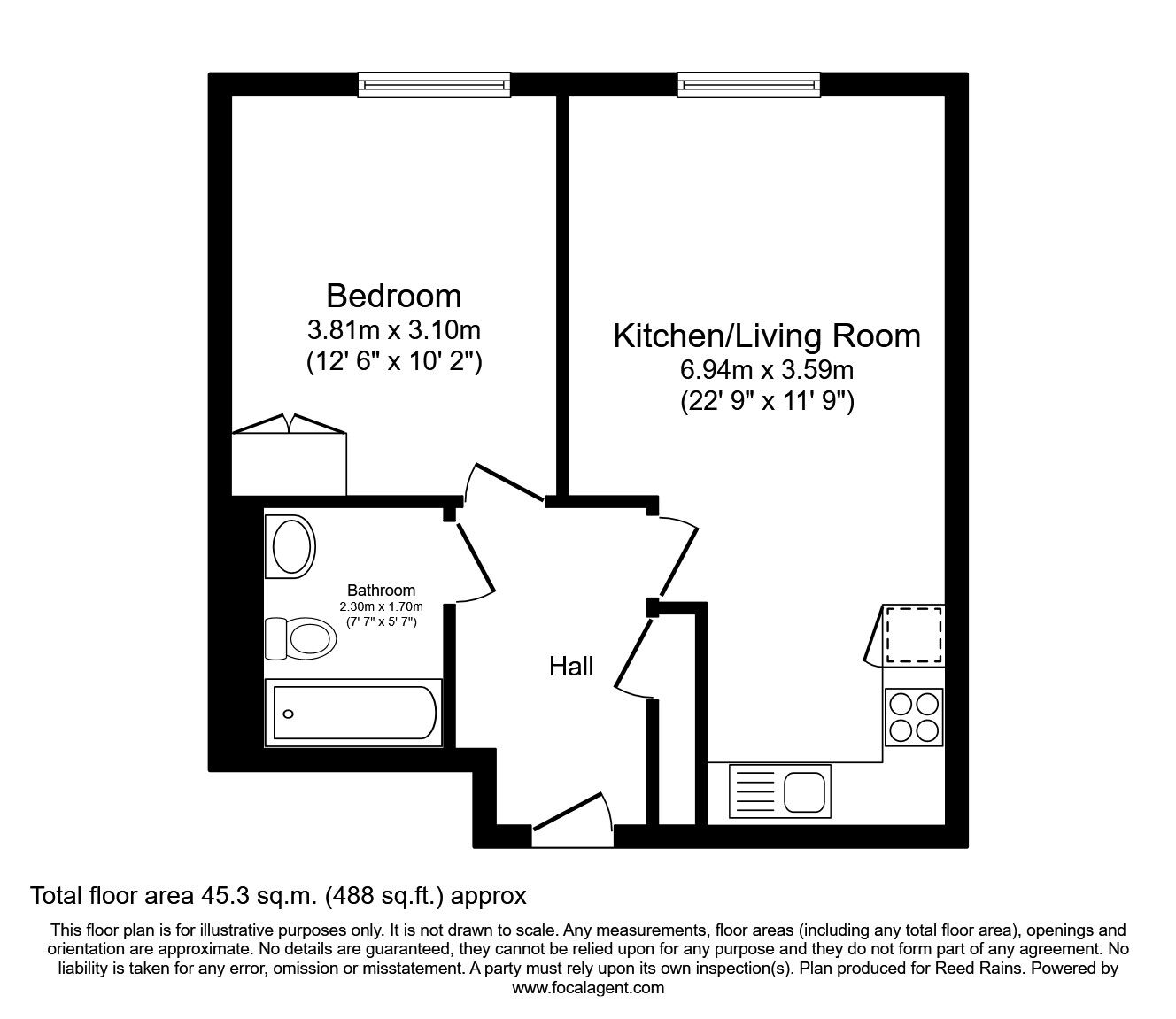 Floorplan of 1 bedroom  Flat to rent, Lower Chatham Street, Manchester, Greater Manchester, M1