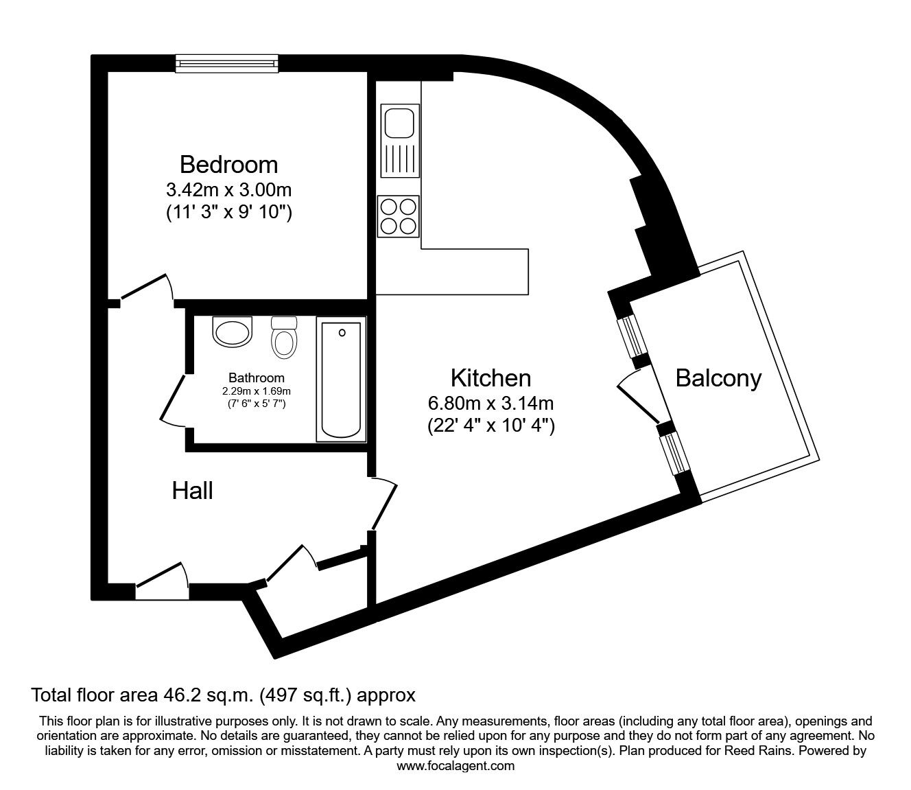 Floorplan of 1 bedroom Flat to rent, Shudehill, Manchester, Greater Manchester, M4