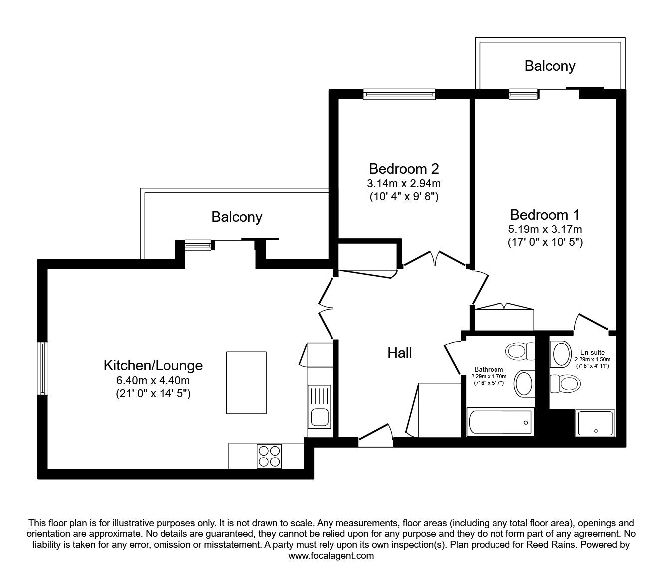 Floorplan of 2 bedroom  Flat to rent, Lower Chatham Street, Manchester, Greater Manchester, M1