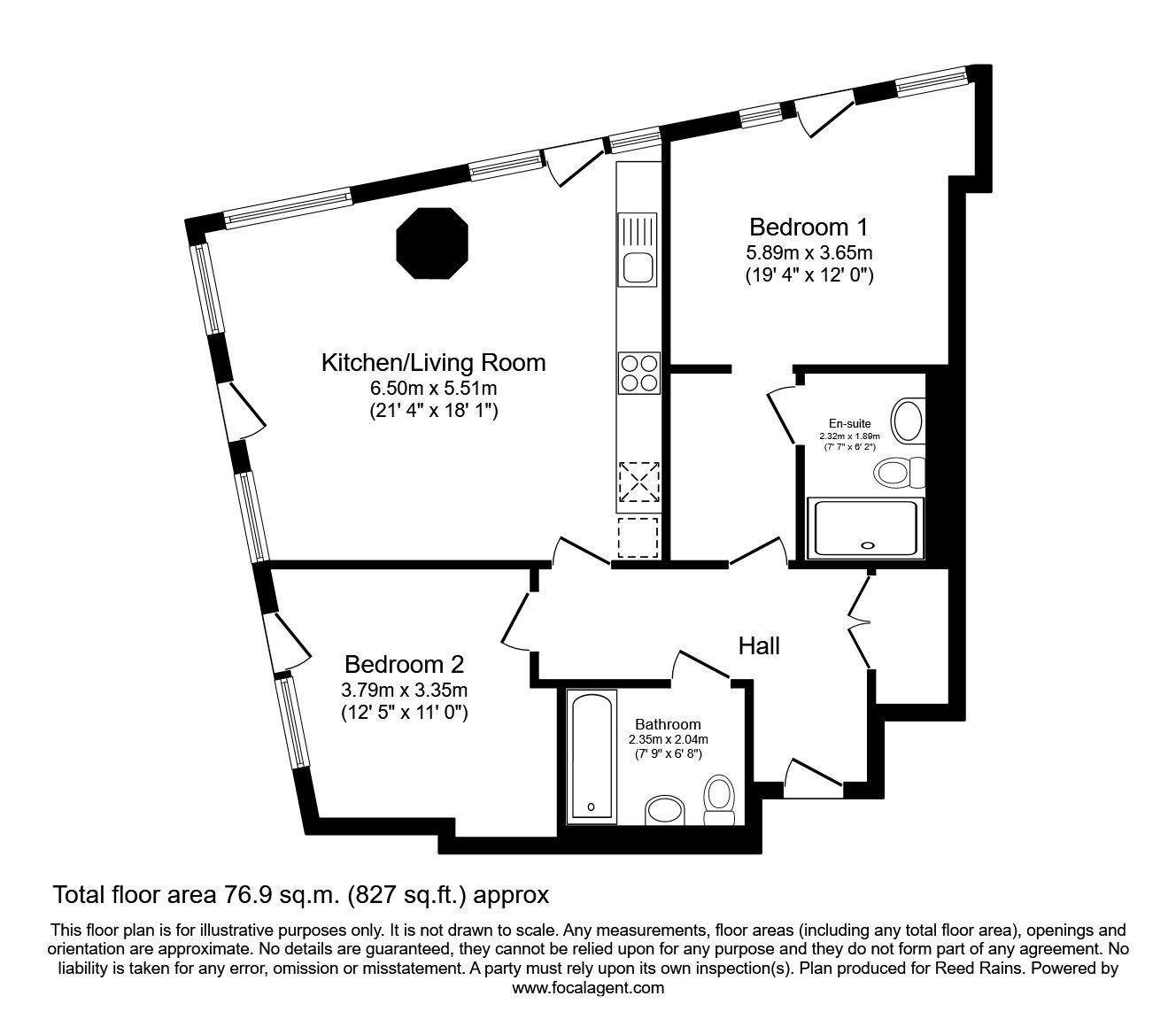 Floorplan of 2 bedroom  Flat to rent, The Blade Tower, 15 Silvercroft Street, Greater Manchester, M15
