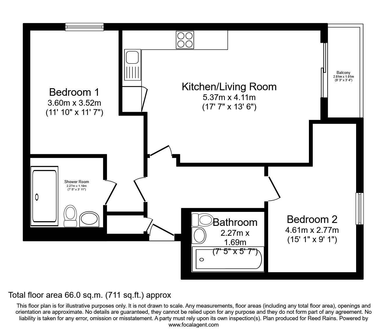 Floorplan of 2 bedroom  Flat for sale, Cambridge Street, Manchester, Greater Manchester, M1