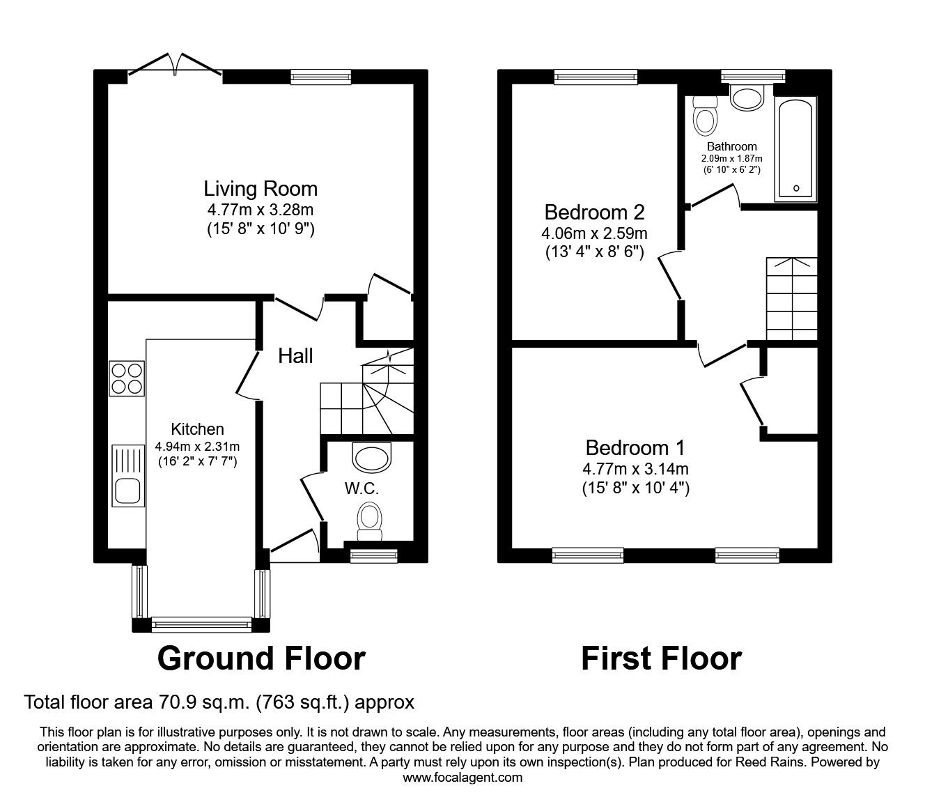 Floorplan of 2 bedroom End Terrace House to rent, Arena Drive, Manchester, Greater Manchester, M11