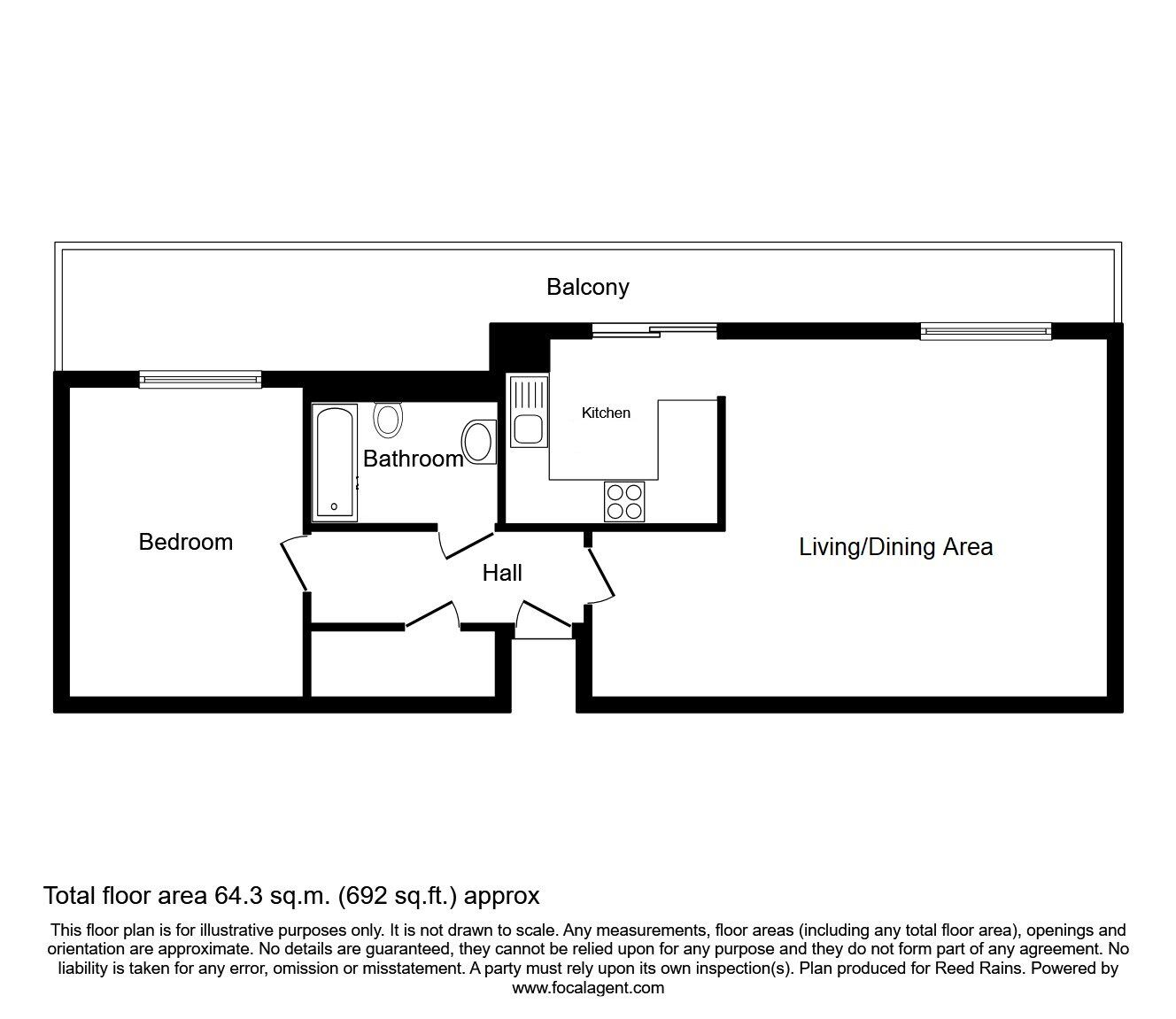 Floorplan of 1 bedroom  Flat for sale, Lower Ormond Street, Manchester, M1