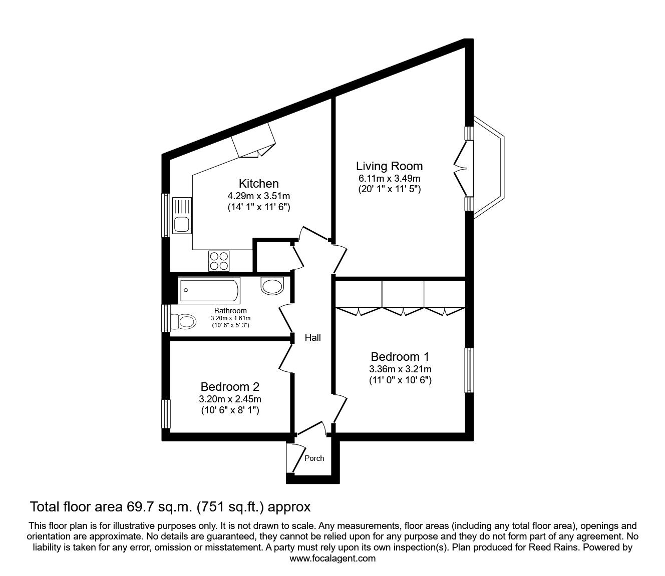 Floorplan of 2 bedroom  Flat for sale, Vancouver Quay, Salford, M50