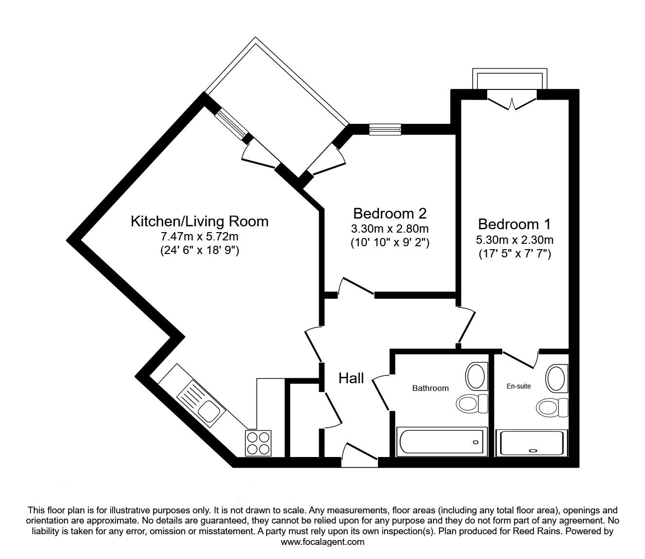 Floorplan of 2 bedroom  Flat for sale, Piccadilly Place, Manchester, Greater Manchester, M1