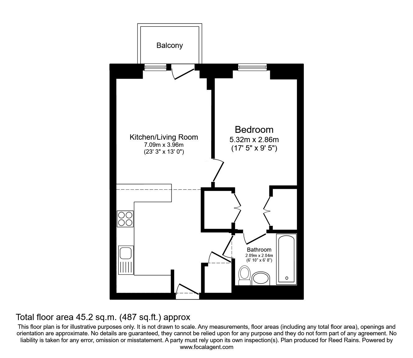 Floorplan of 1 bedroom  Flat to rent, Bury Street, Salford, Greater Manchester, M3