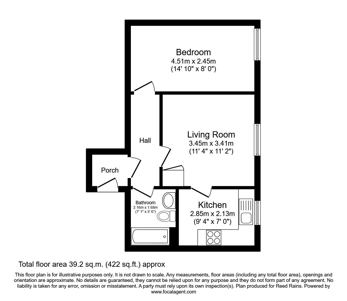 Floorplan of 1 bedroom  Flat to rent, Birch Lane, Manchester, Greater Manchester, M13