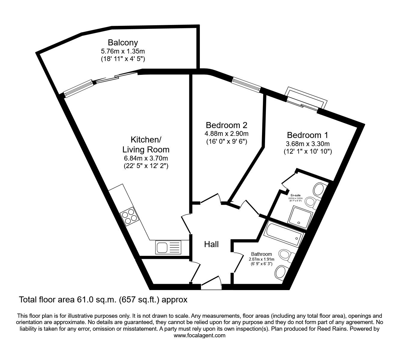 Floorplan of 2 bedroom  Flat to rent, Stuart Street, Manchester, Greater Manchester, M11
