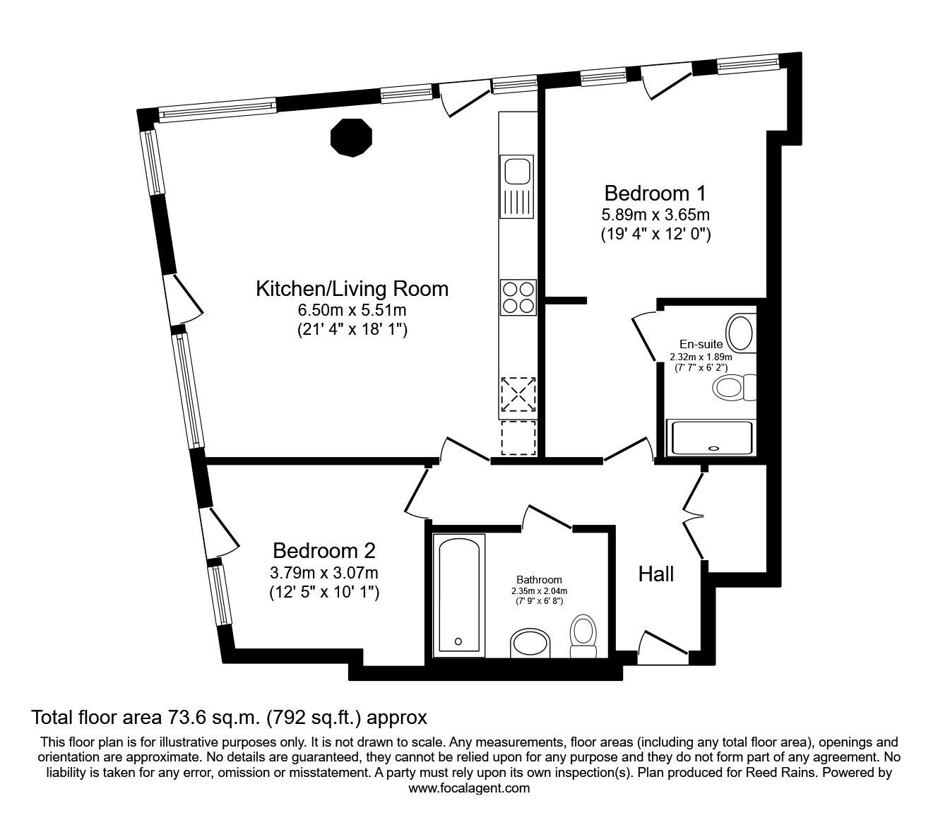 Floorplan of 2 bedroom  Flat to rent, Silvercroft Street, Manchester, Greater Manchester, M15