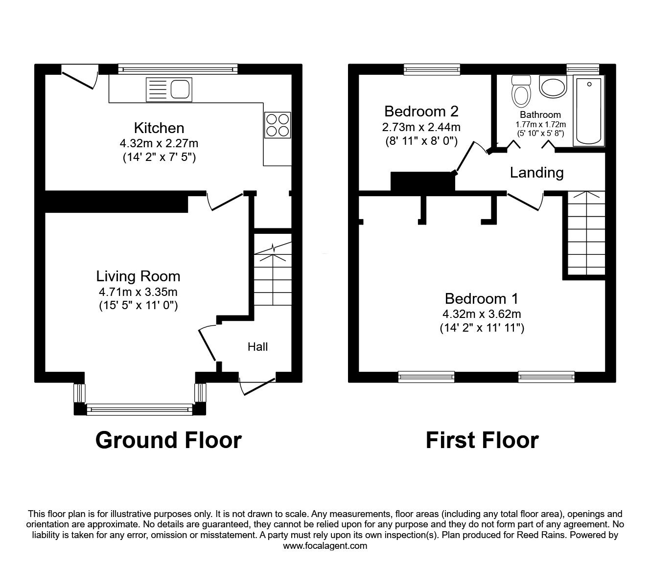 Floorplan of 2 bedroom Semi Detached House to rent, Herristone Road, Manchester, Greater Manchester, M8