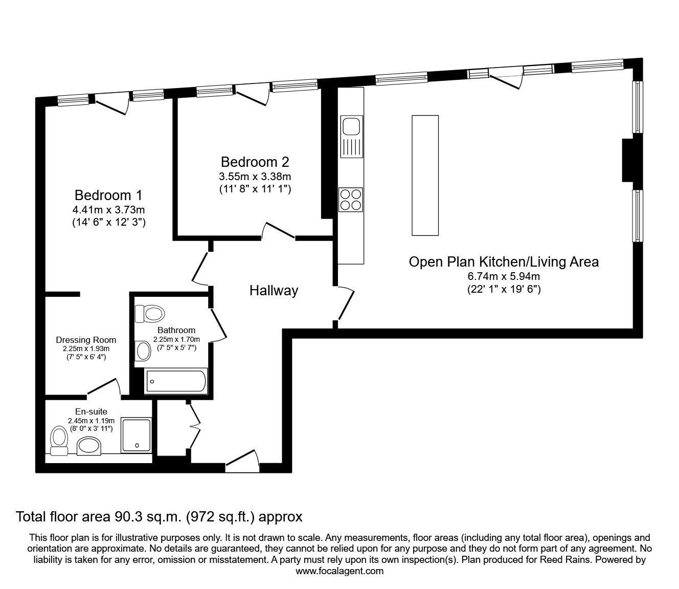 Floorplan of 2 bedroom Flat to rent, Owen Street, Manchester, Greater Manchester, M15