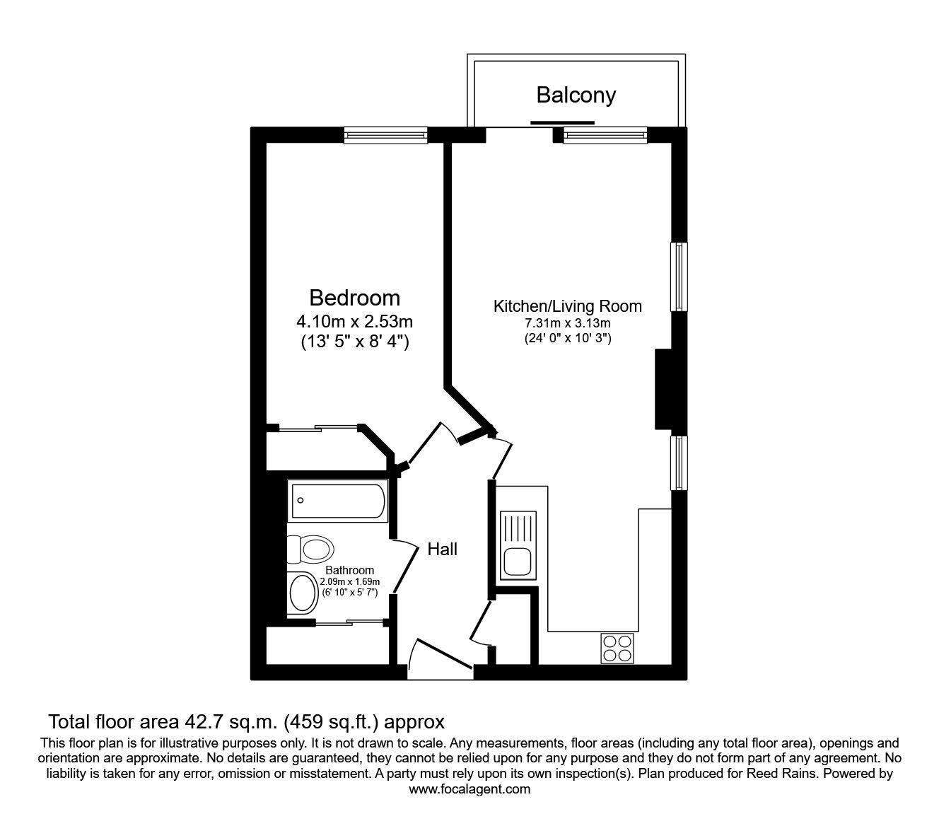 Floorplan of 1 bedroom Flat to rent, Lockgate Mews, Manchester, Greater Manchester, M4