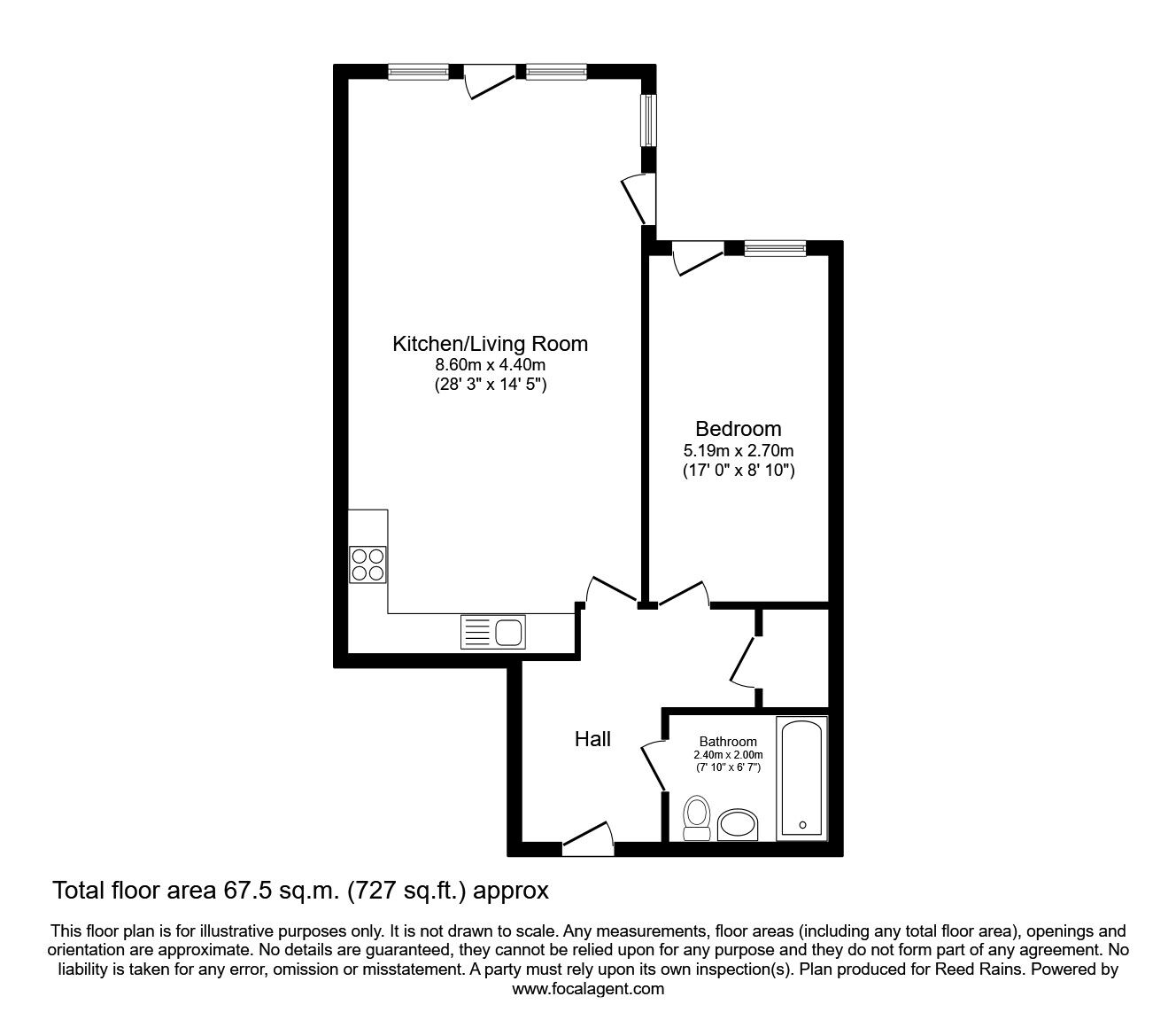 Floorplan of 1 bedroom Flat to rent, Chester Road, Manchester, Greater Manchester, M15